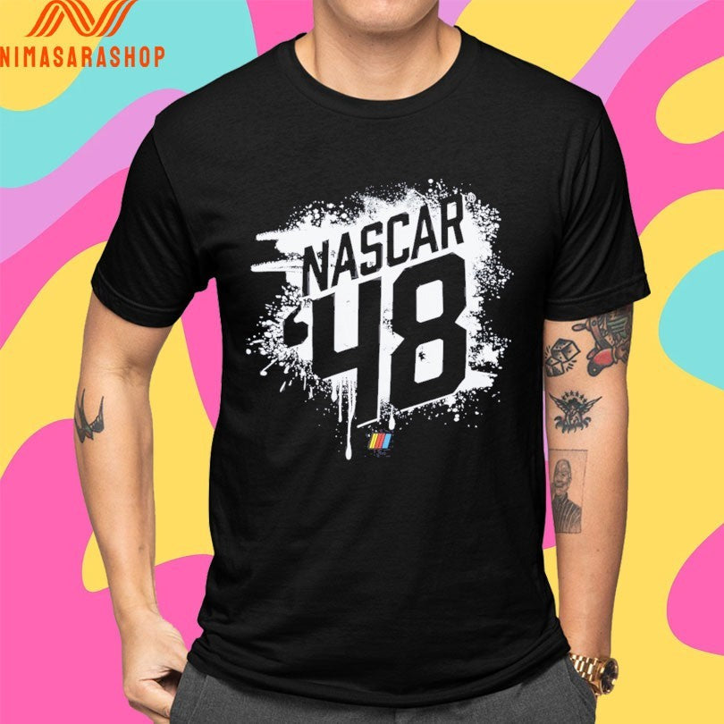 NASCAR Merchandise Classic Ink Black #48 Splash - Adult & Kids T-Shirts, Sweatshirts & Hoodies apparel design preview 4