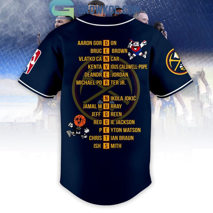 NBA Finals Champions Denver Nuggets Murray Jokic Porter Jr Midnight Blue Design Baseball Jersey baseball jersey product view 1