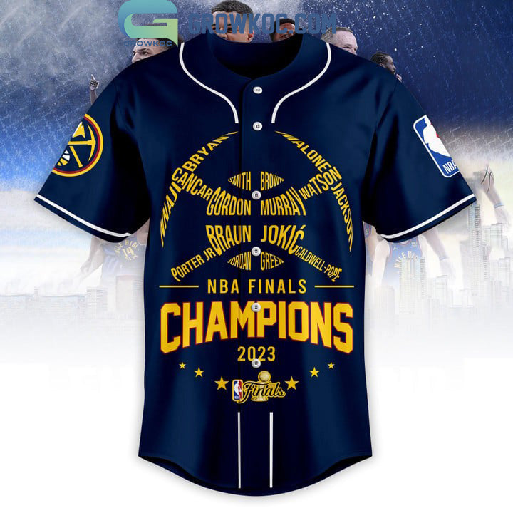 NBA Finals Champions Denver Nuggets Murray Jokic Porter Jr Midnight Blue Design Baseball Jersey baseball jersey product view 3