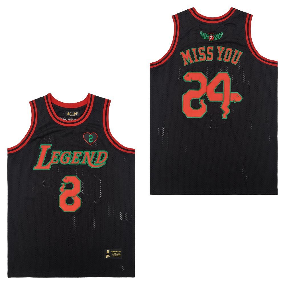 NBA8-24 Black Front Legend Back MISS YOU College Football Jersey football jersey product view 1