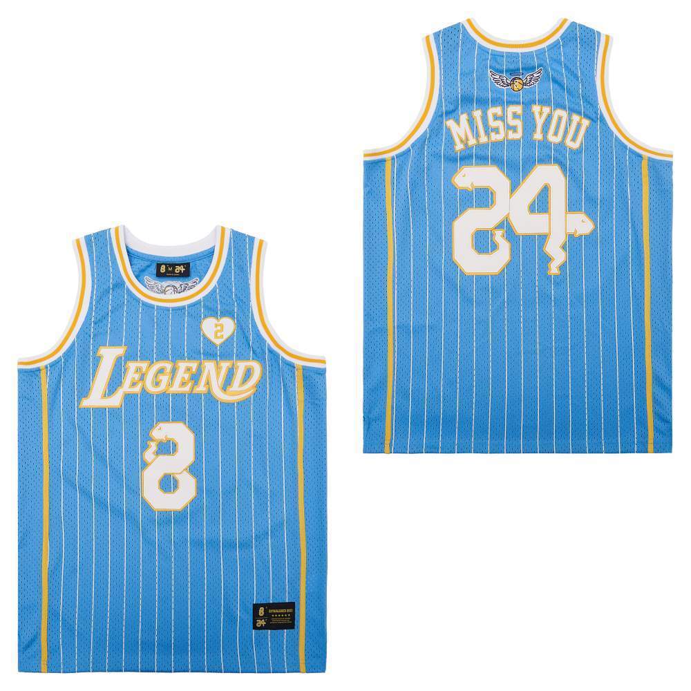 NBA8-24 Blue White Front Legend Back MISS YOU College Football Jersey football jersey product view 1