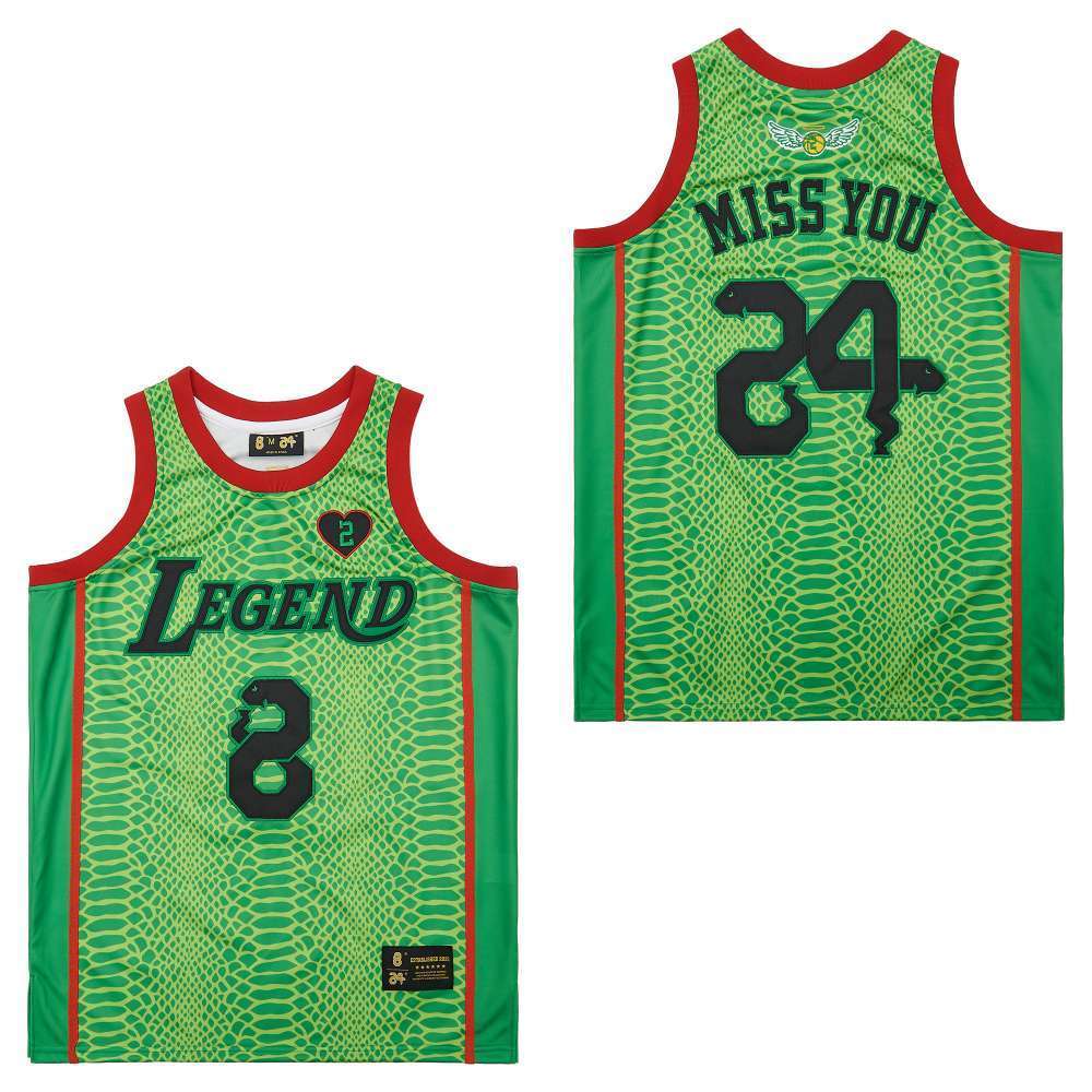 NBA8-24 Green Front Legend Back MISS YOU College Football Jersey football jersey product view 1
