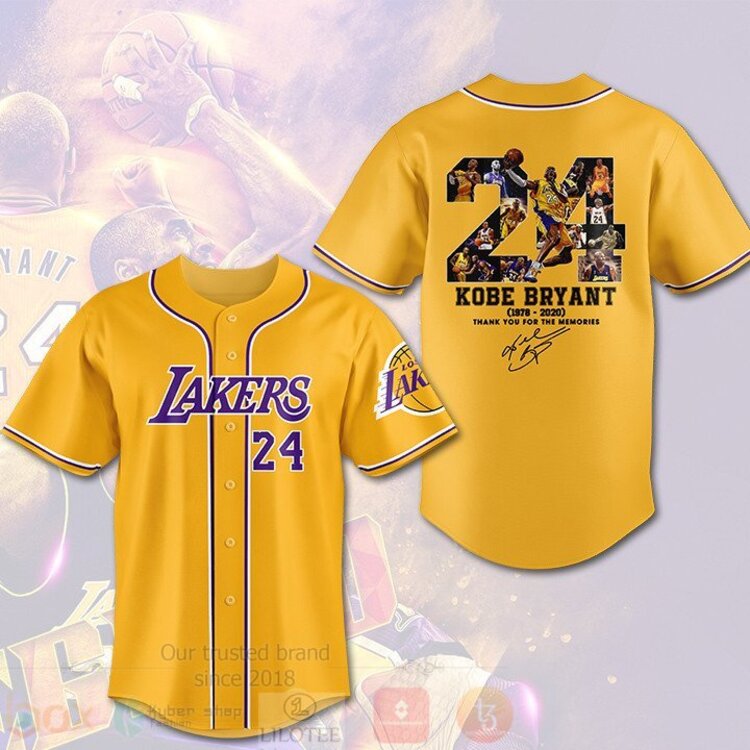 FASHION NBA Los Angeles Lakers Kobe Bryant 24 1978 2020 Baseball Jerseys Botton Shirt baseball jersey product view 1