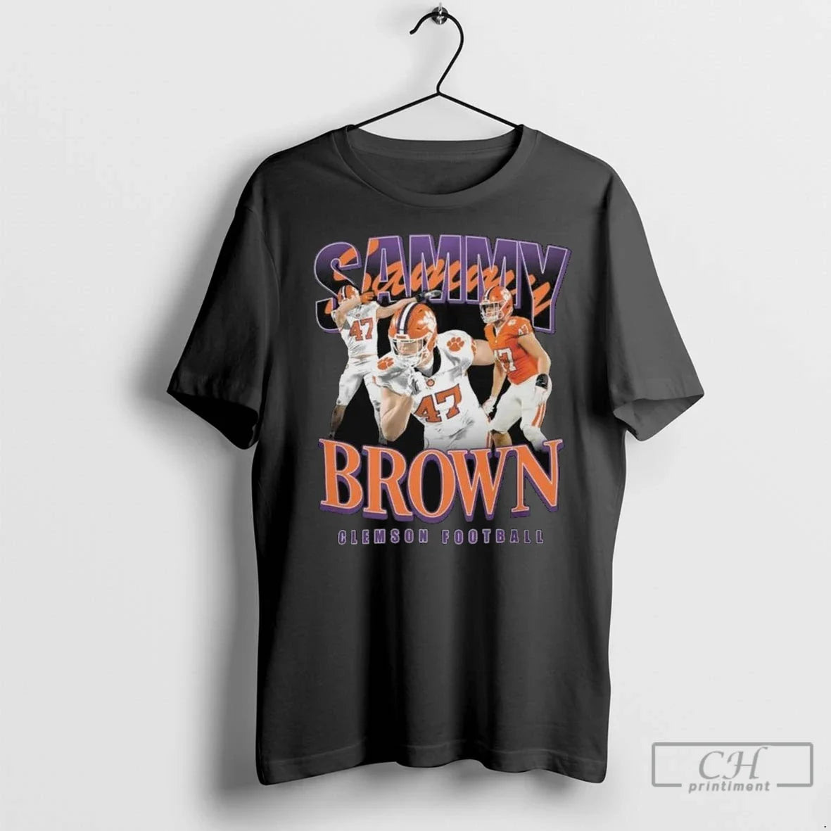 Ncaa Clemson Tigers Football Sammy Brown Retro 90s Long Sleve T Shirts Unisex T-shirt, Sweatshirt, Hoodie, Long Sleeve Tee - T-Shirt, Sweatshirt, Hoodie