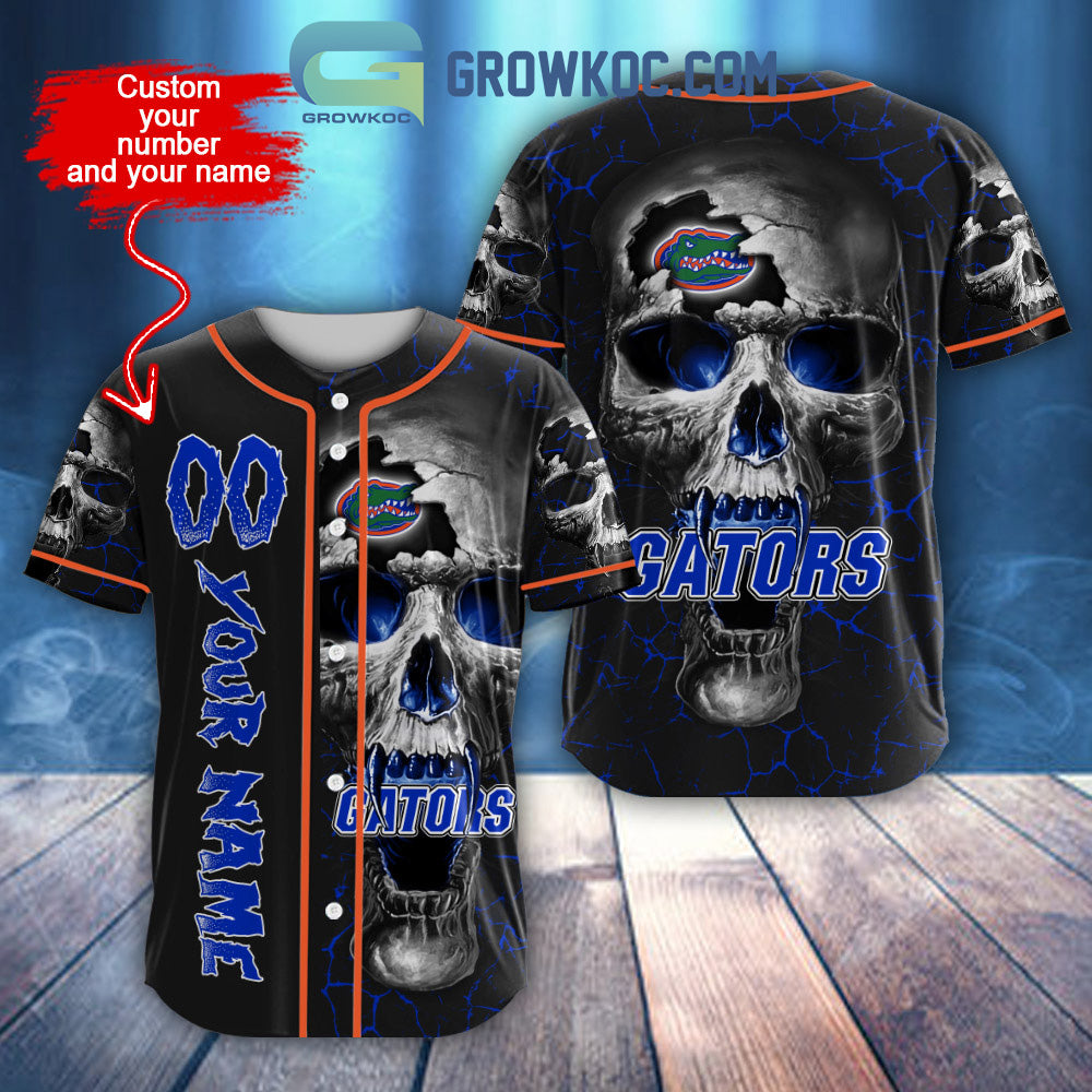 NCAA Florida Gators Personalized Skull Design Baseball Jersey baseball jersey product view 1