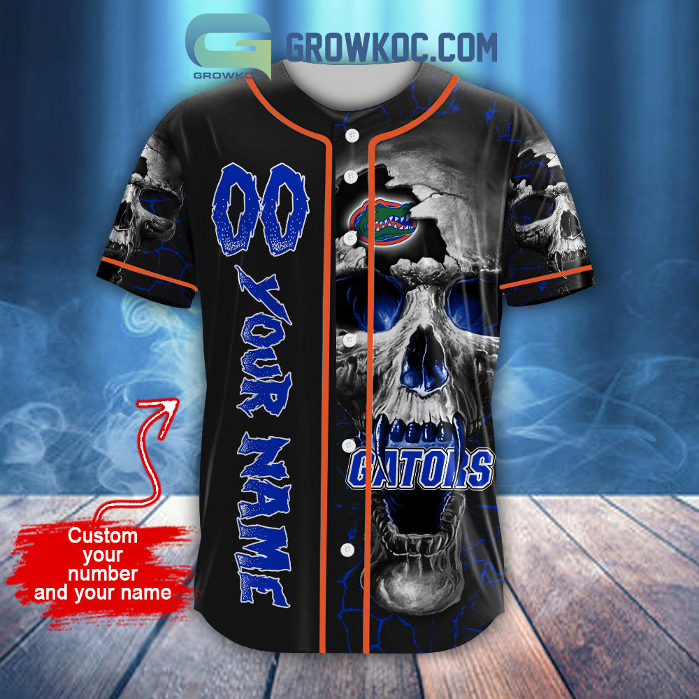 NCAA Florida Gators Personalized Skull Design Baseball Jersey baseball jersey product view 2
