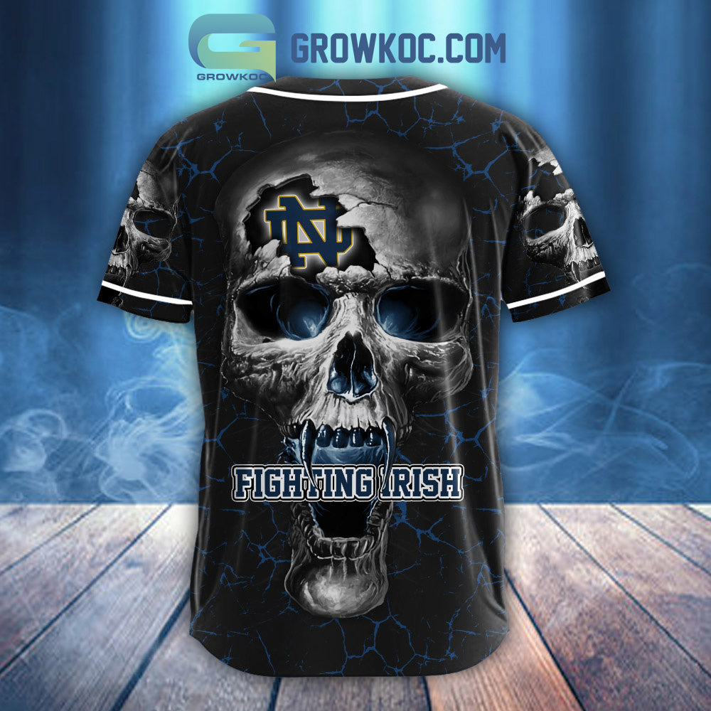NCAA Notre Dame Fighting Irish Personalized Skull Design Baseball Jersey baseball jersey product view 3