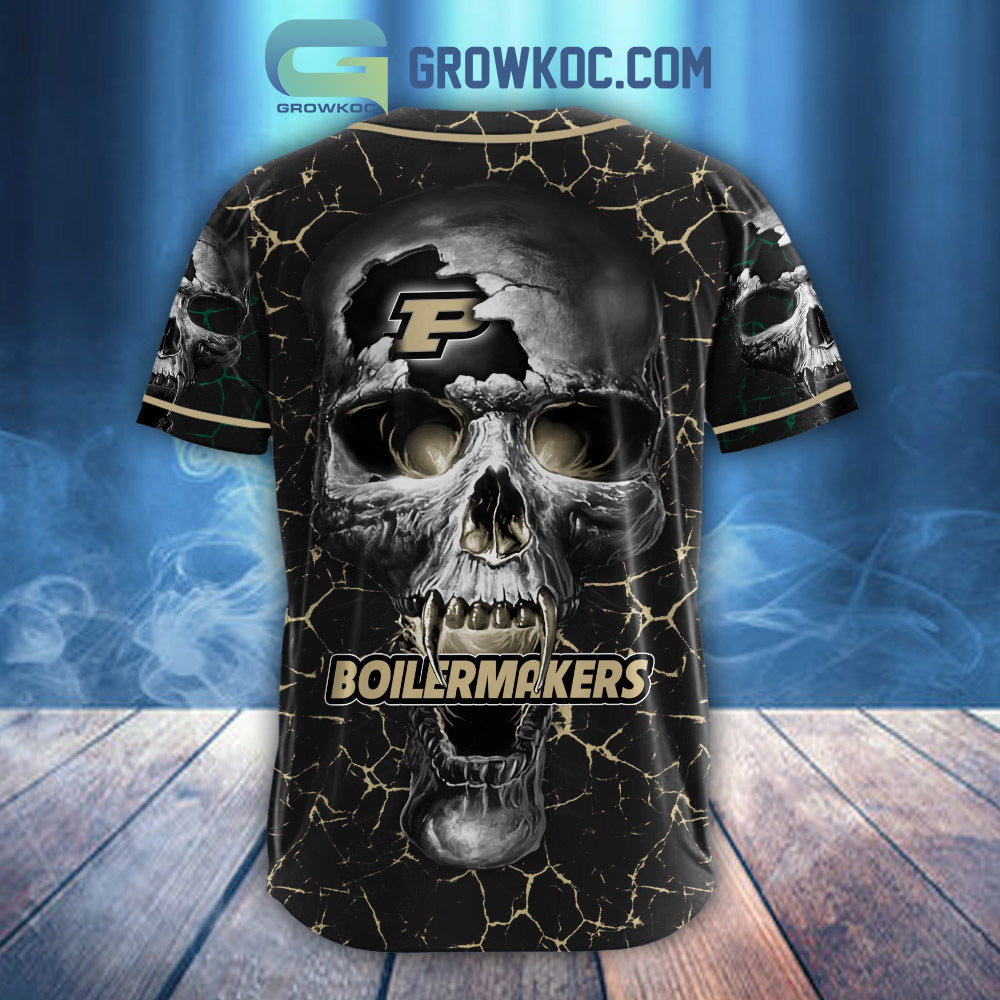 NCAA Purdue Boilermakers Personalized Skull Design Baseball Jersey baseball jersey product view 3