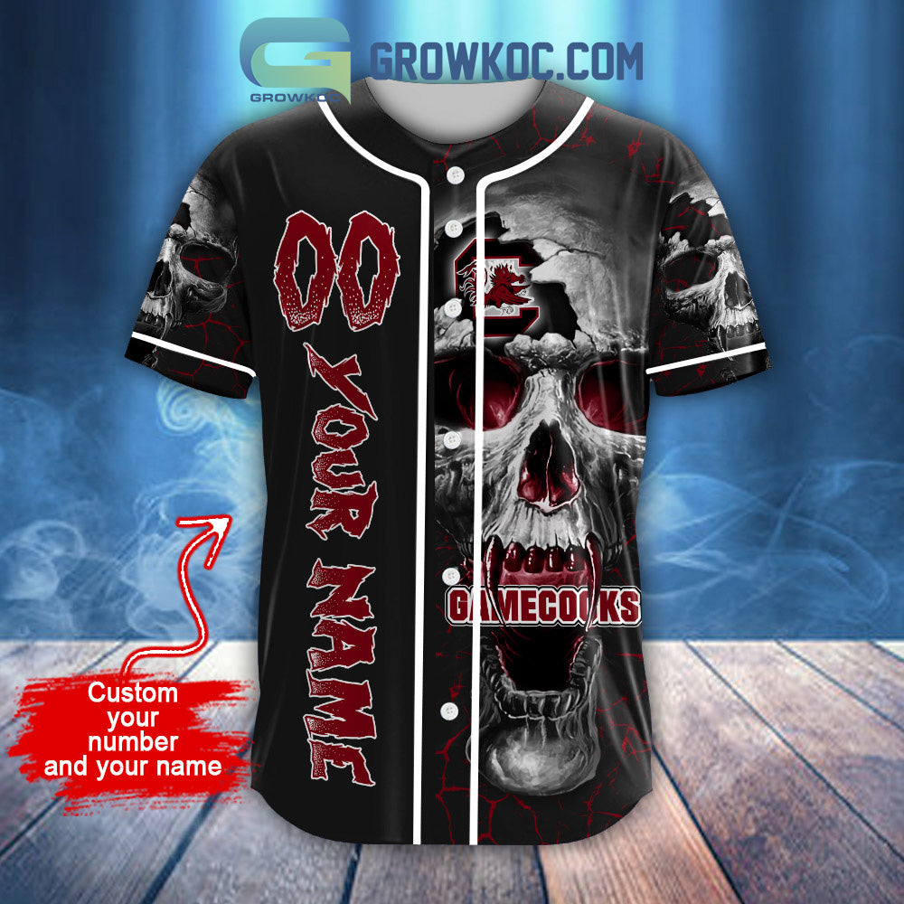 NCAA South Carolina Gamecocks Personalized Skull Design Baseball Jersey baseball jersey product view 2