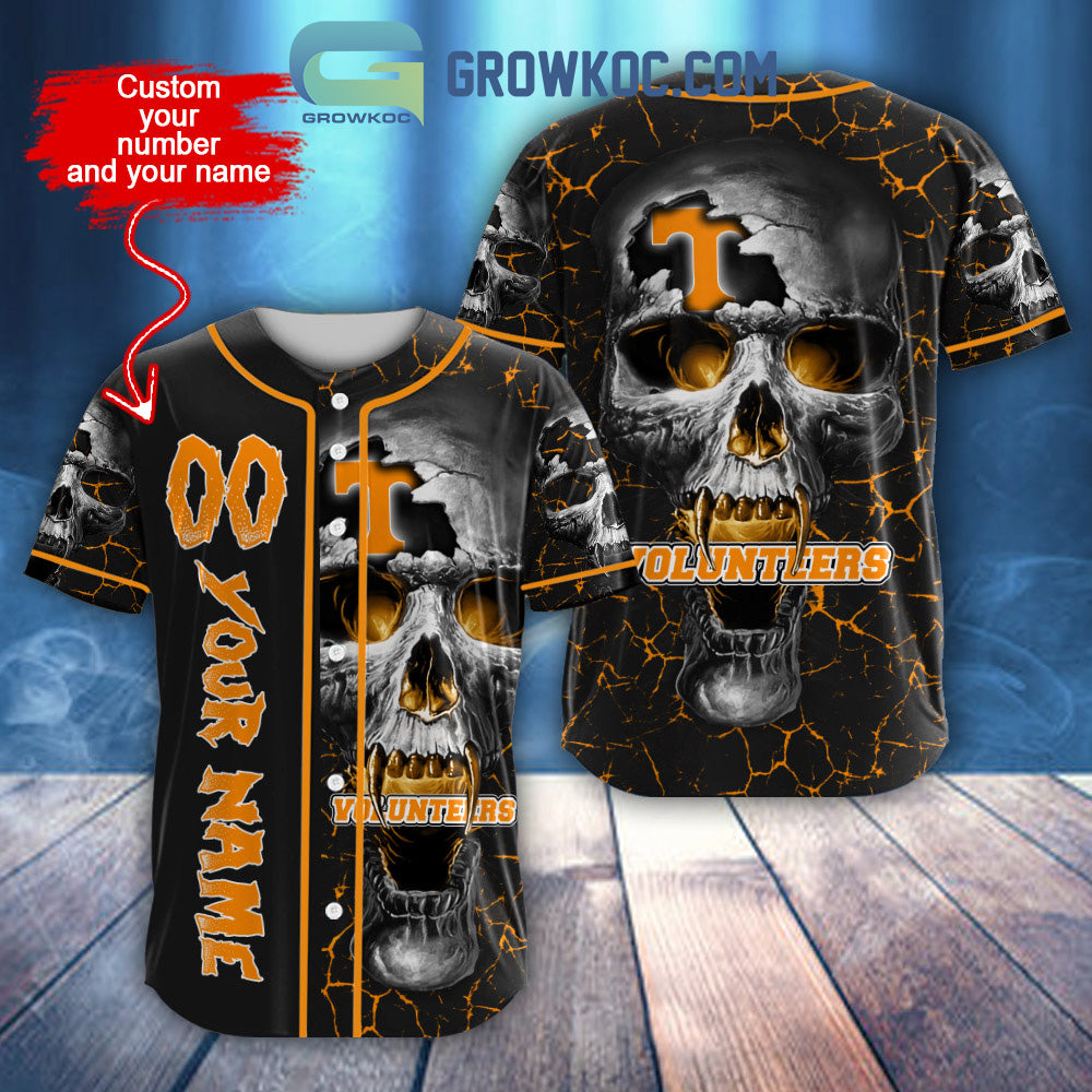NCAA Tennessee Volunteers Personalized Skull Design Baseball Jersey baseball jersey product view 1