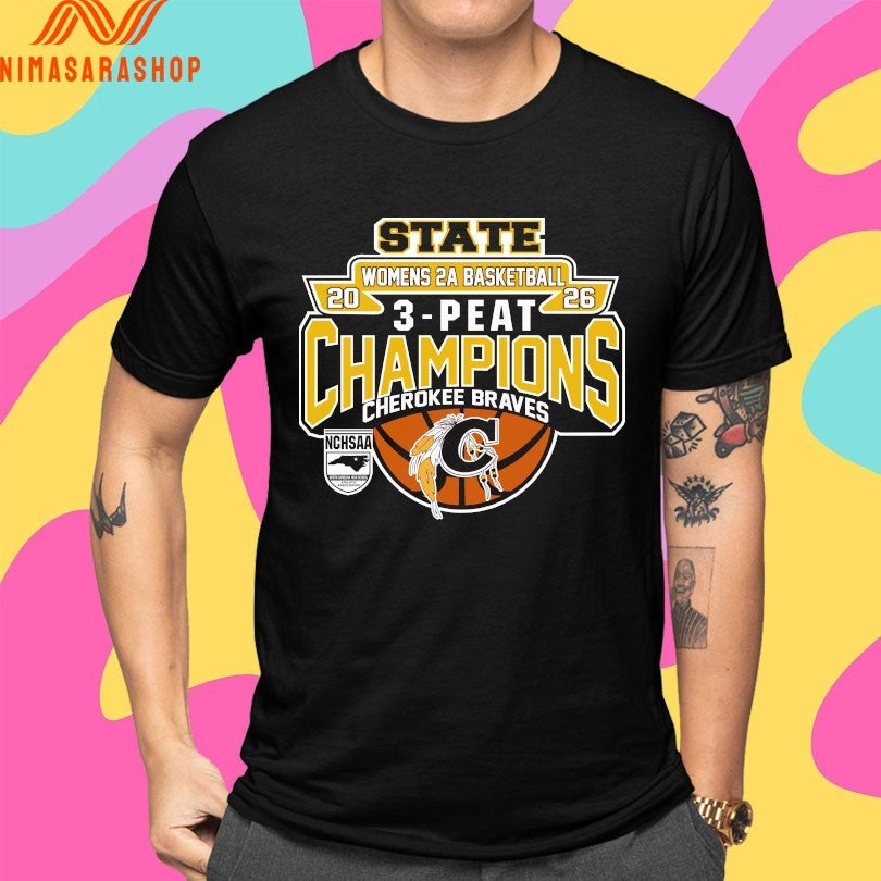 NCHSAA State Women's 2A Basketball 3-Peat Champions - Adult & Kids T-Shirts, Sweatshirts & Hoodies apparel design preview 4