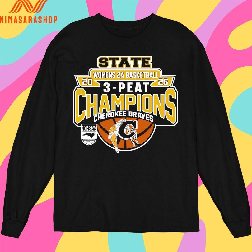 NCHSAA State Women's 2A Basketball 3-Peat Champions - Adult & Kids T-Shirts, Sweatshirts & Hoodies apparel design preview 3