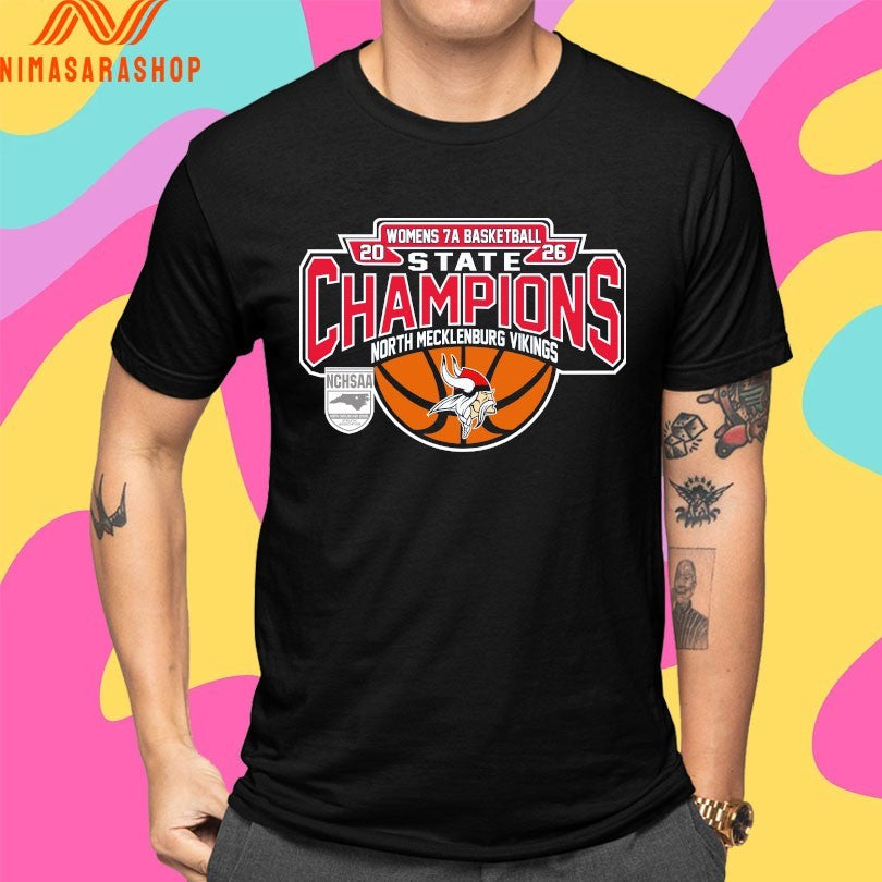 NCHSAA Women's 7a Basketball State Champions North - Adult & Kids T-Shirts, Sweatshirts & Hoodies apparel design preview 4