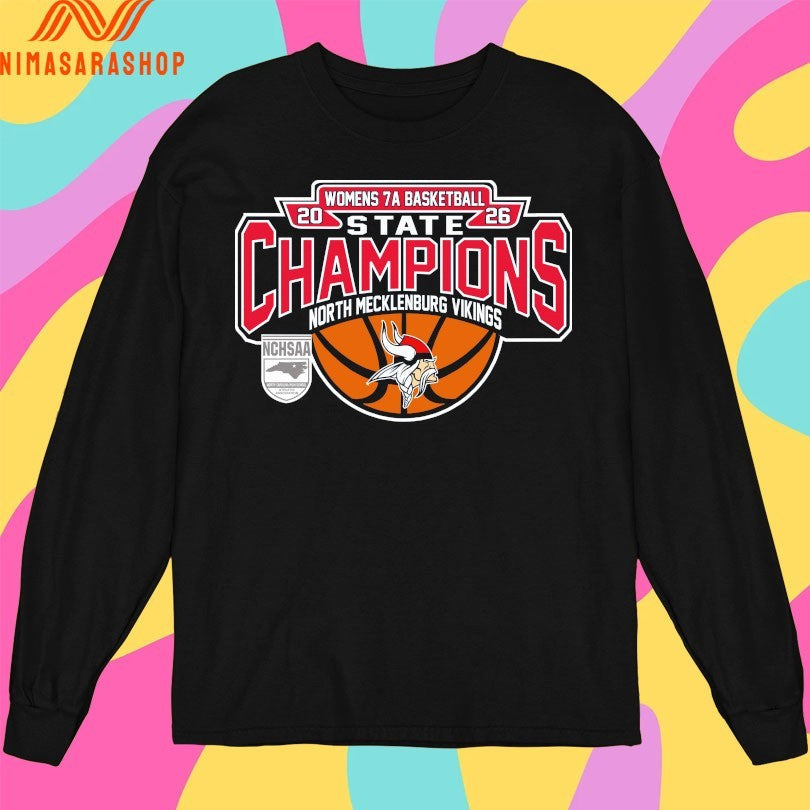 NCHSAA Women's 7a Basketball State Champions North - Adult & Kids T-Shirts, Sweatshirts & Hoodies apparel design preview 3