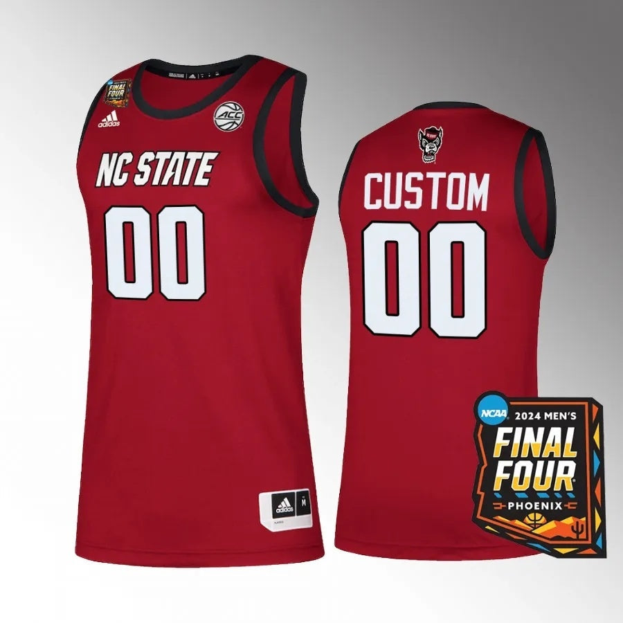 NC State Wolfpack Custom 2024 NCAA March Madness Final Four Red Jersey Mens Basketball College Football Jersey football jersey product view 1
