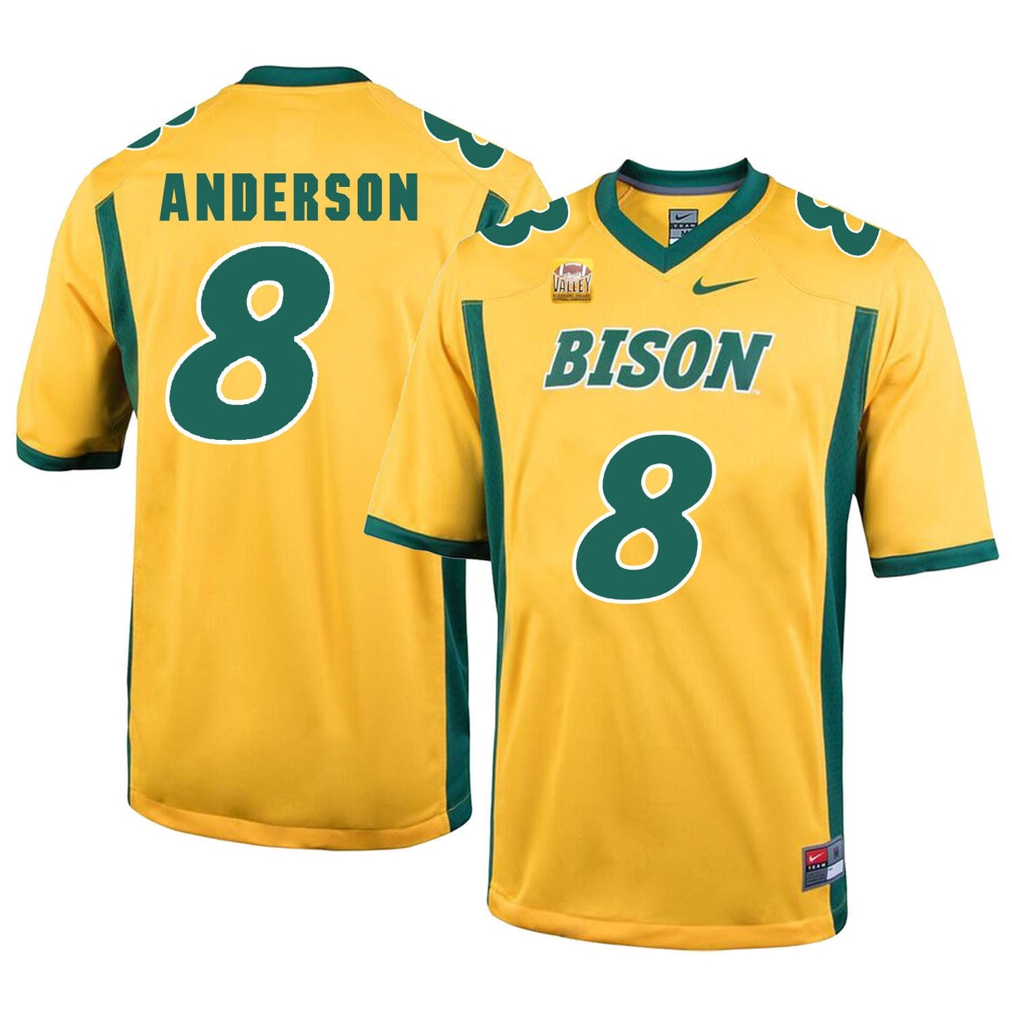 NDSU Anderson 8 Gold College Football Jersey football jersey product view 1