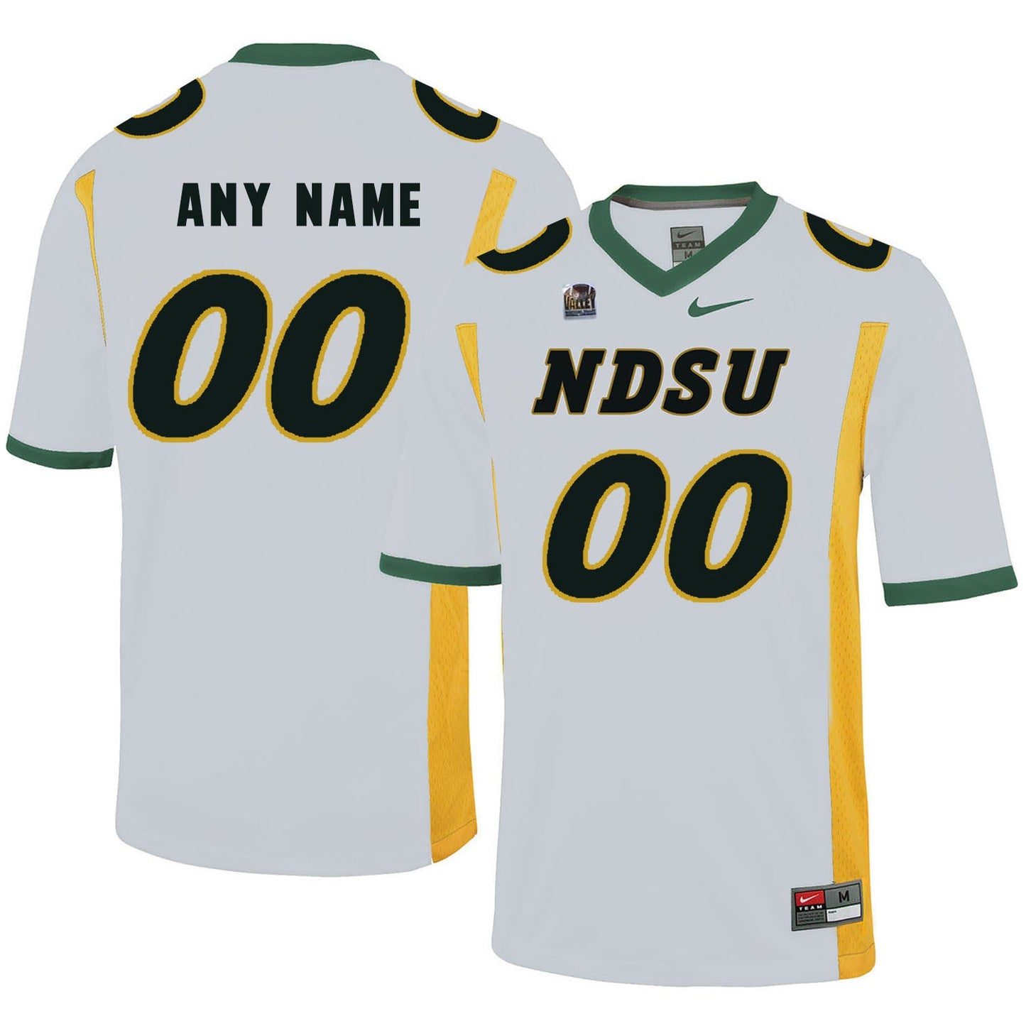 NDSU Any Name 00 White College Football Jersey football jersey product view 1