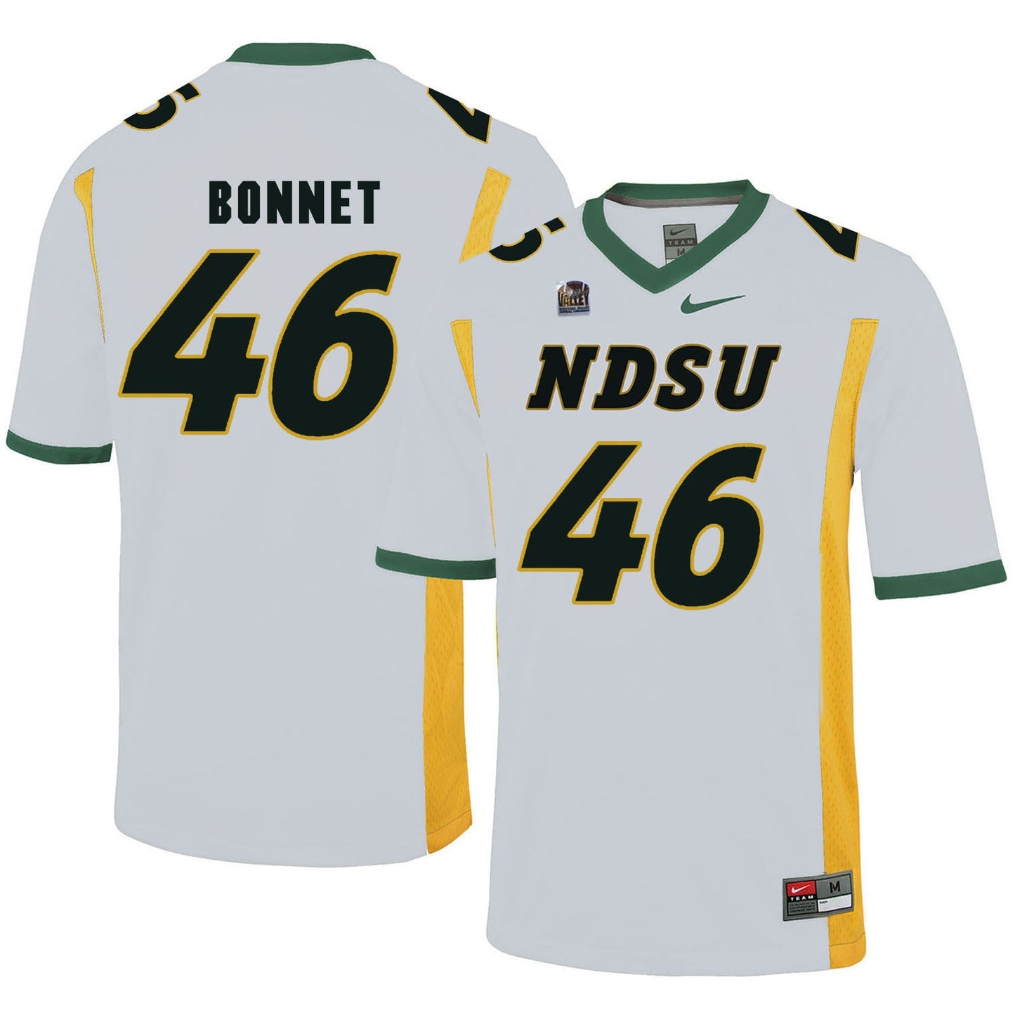 NDSU Bonnet 46 White College Football Jersey football jersey product view 1