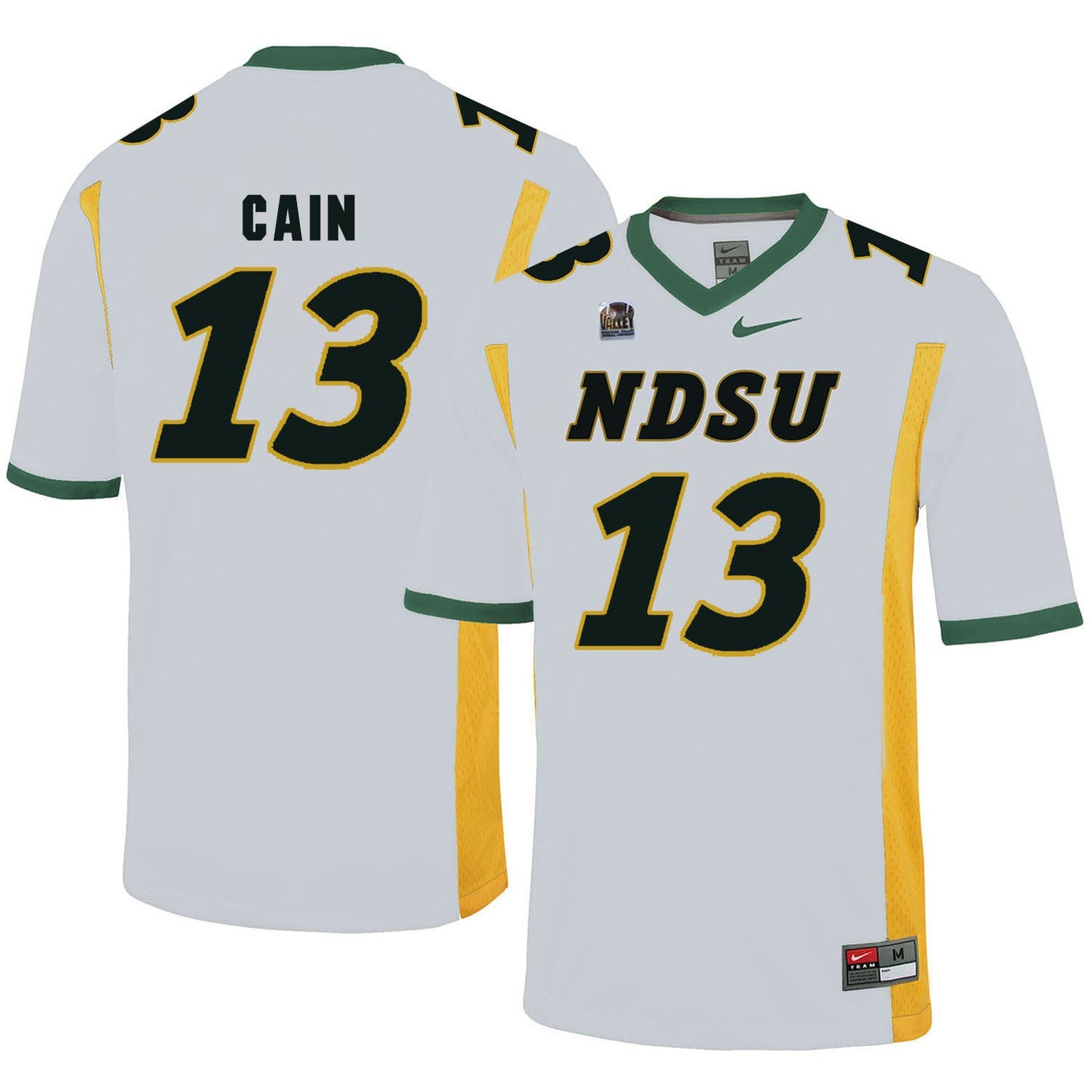 NDSU Cain 13 White College Football Jersey football jersey product view 1