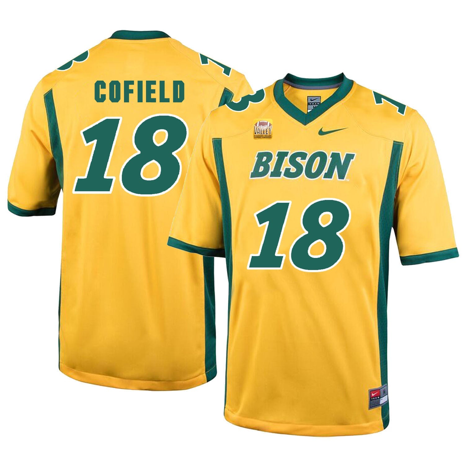 NDSU Cofield 18 Gold College Football Jersey football jersey product view 1
