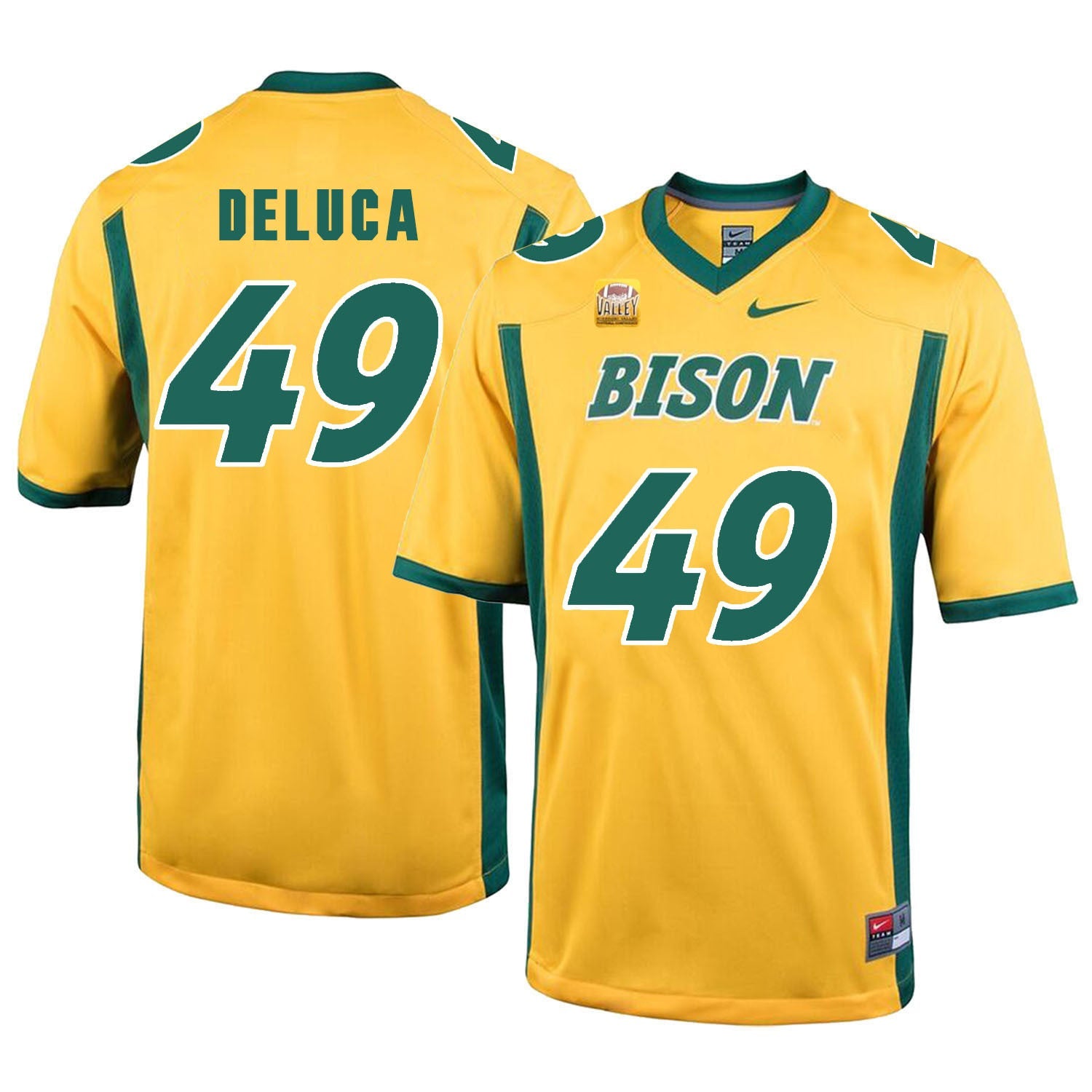 NDSU DeLuca 49 Gold College Football Jersey football jersey product view 1