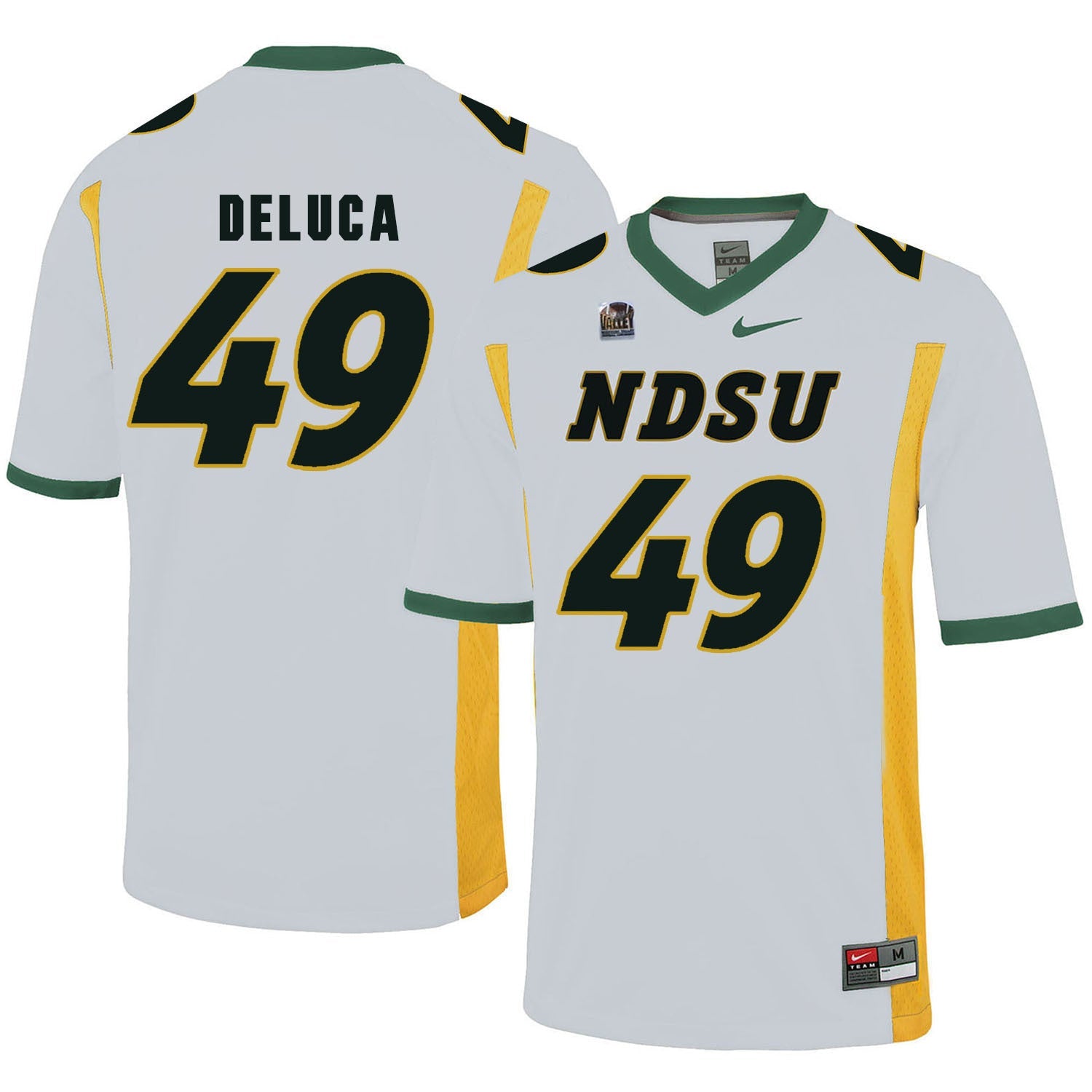 NDSU DeLuca 49 White College Football Jersey football jersey product view 1