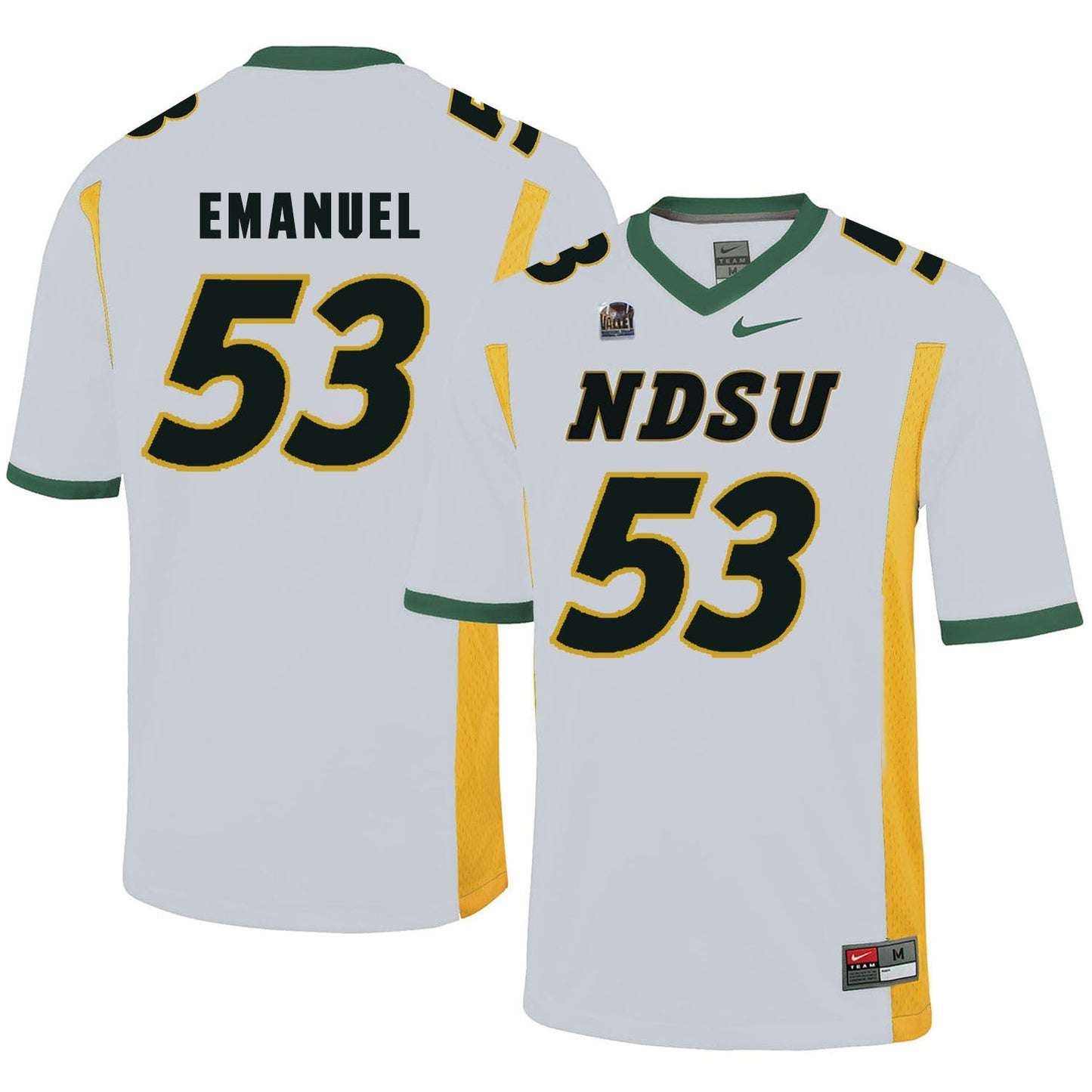 NDSU Emanuel 53 White College Football Jersey football jersey product view 1