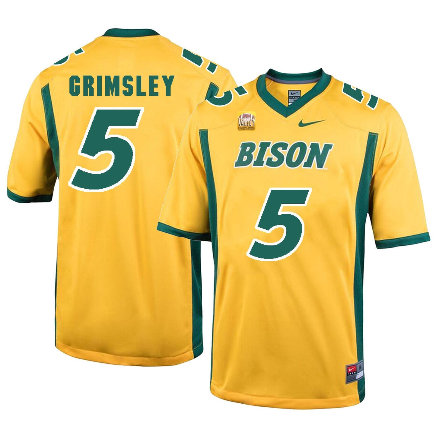 NDSU Grimsley 5 Gold College Football Jersey football jersey product view 1
