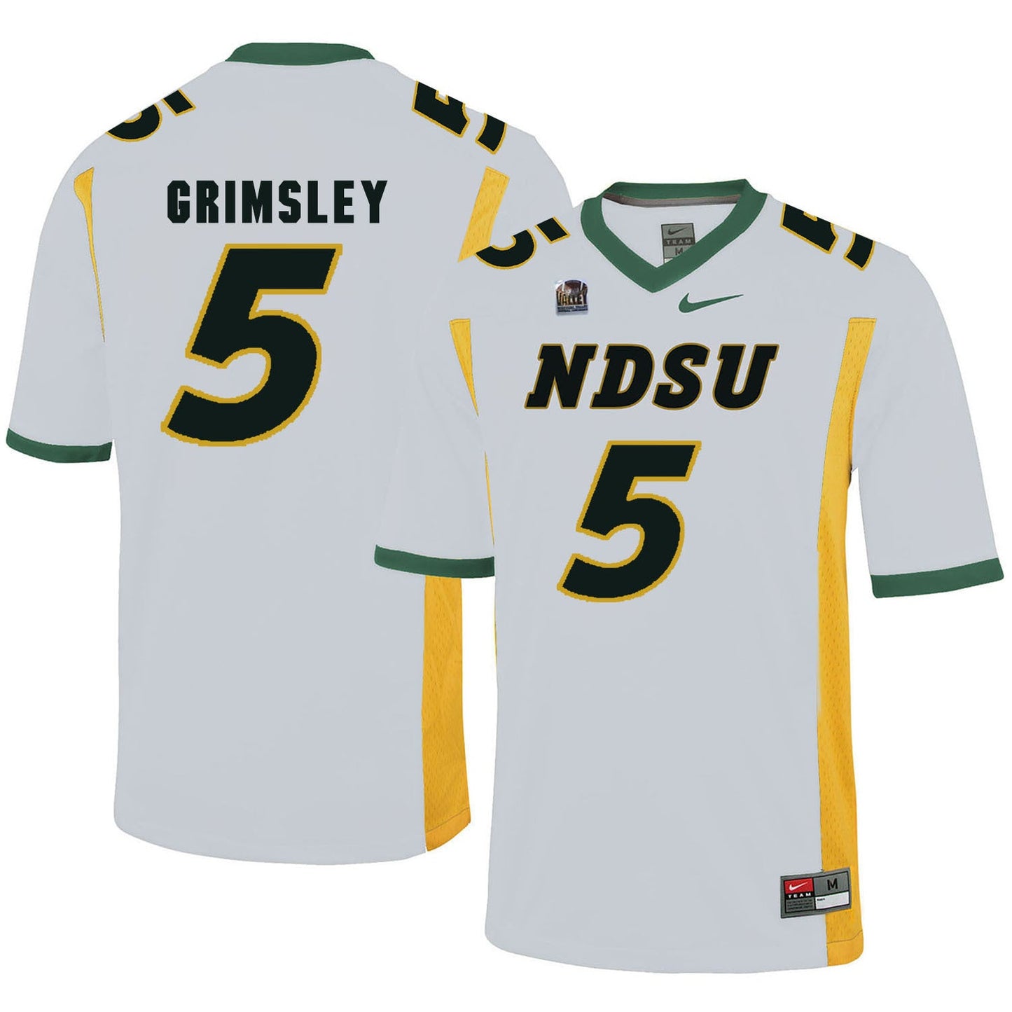 NDSU Grimsley 5 White College Football Jersey football jersey product view 1