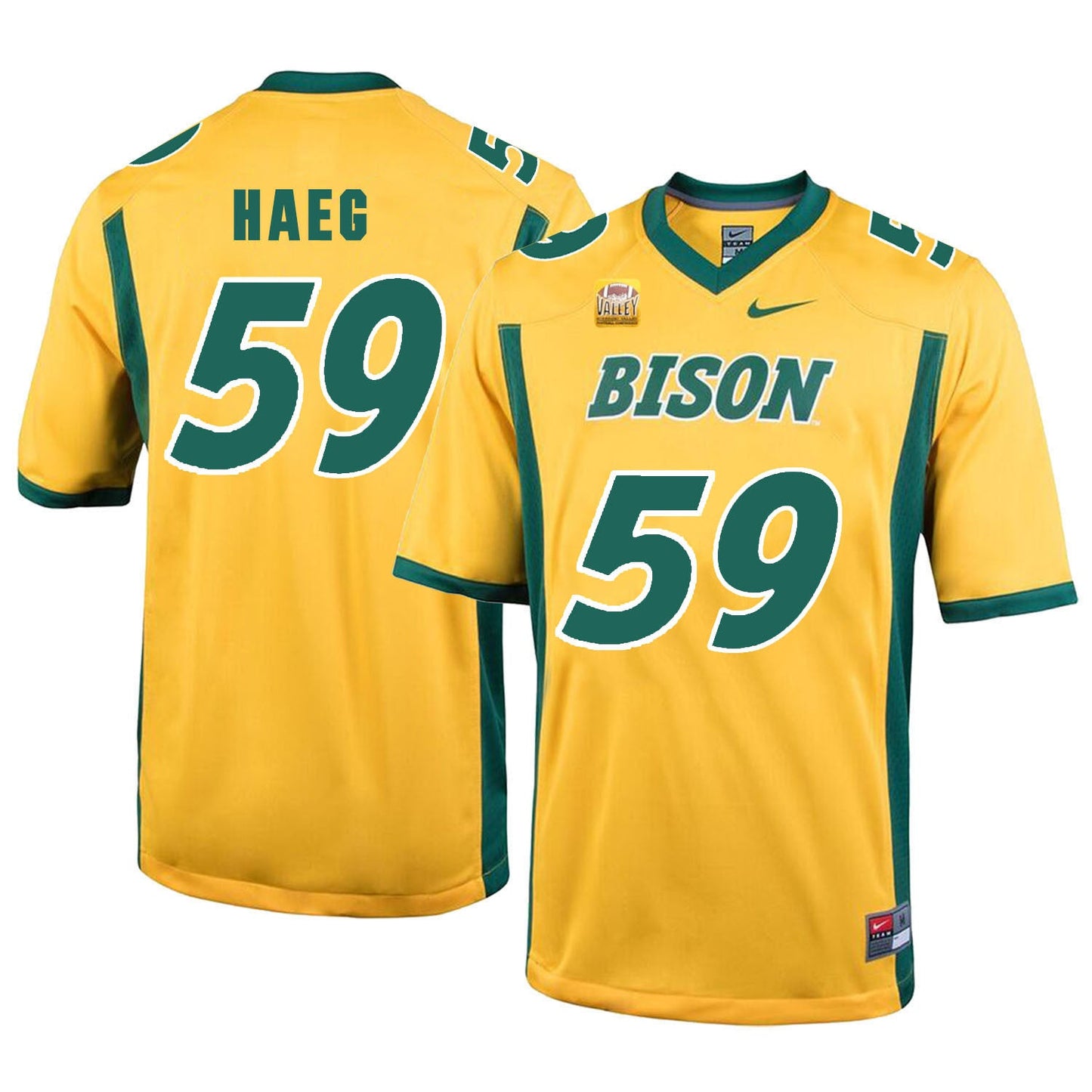 NDSU Haeg 59 Gold College Football Jersey football jersey product view 1