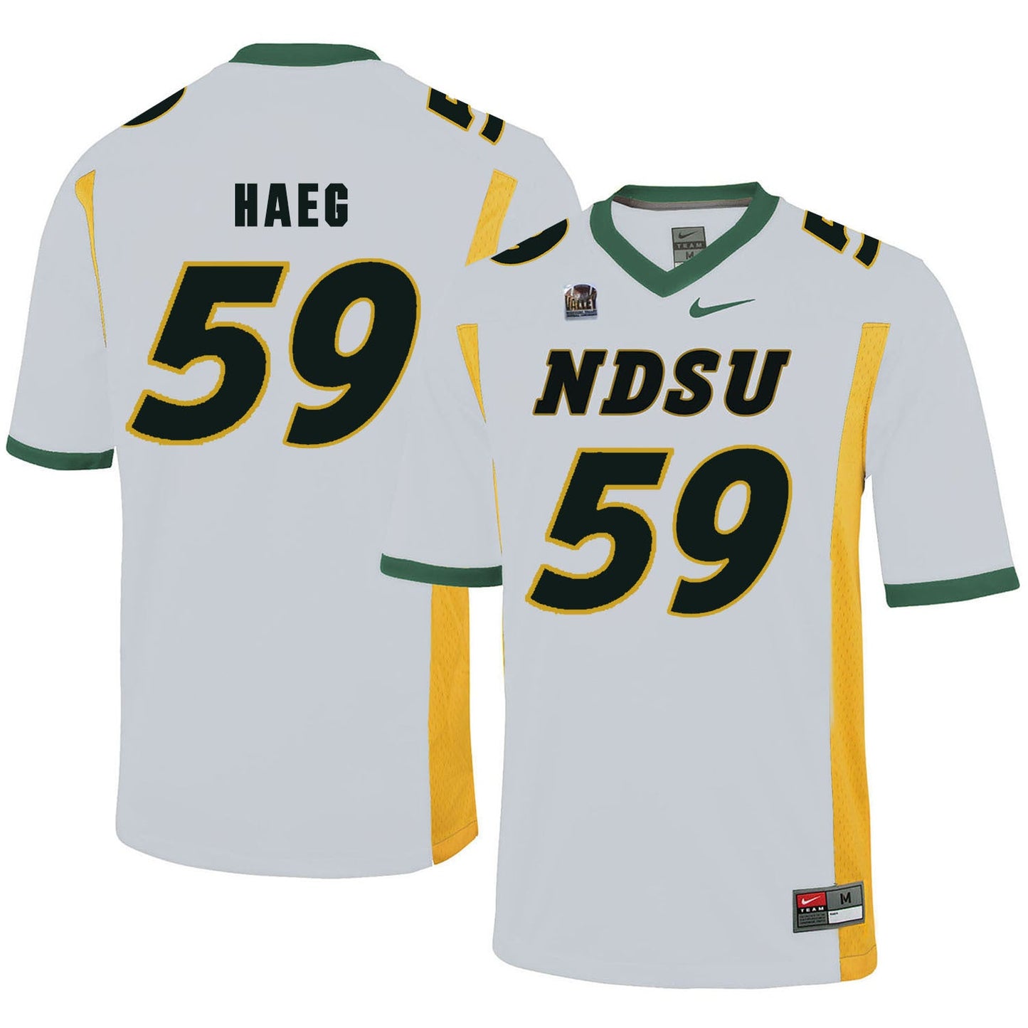 NDSU Haeg 59 White College Football Jersey football jersey product view 1