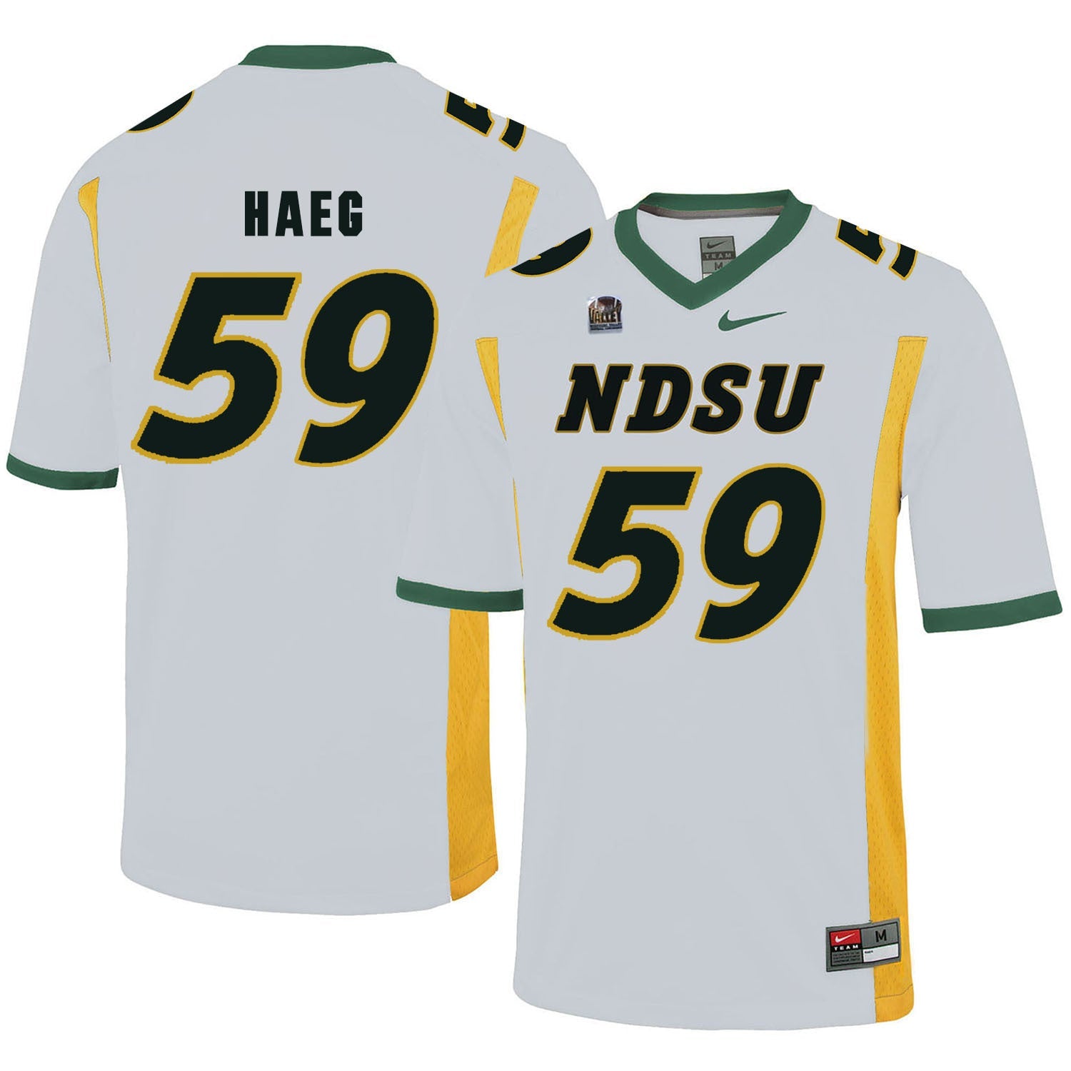 NDSU Haeg 59 White College Football Jersey football jersey product view 1