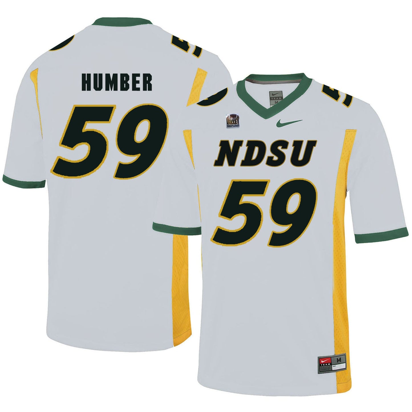 NDSU Humber 59 White College Football Jersey football jersey product view 1