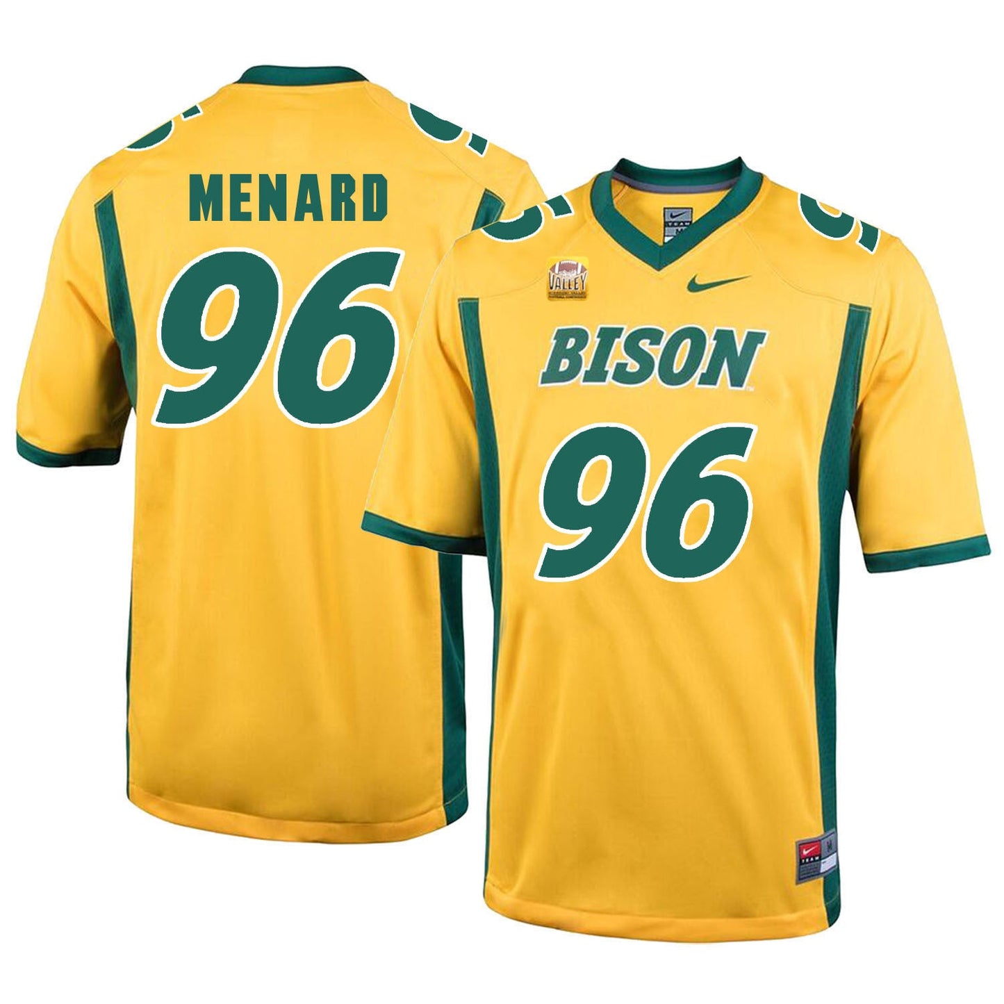 NDSU Menard 96 Gold College Football Jersey football jersey product view 1