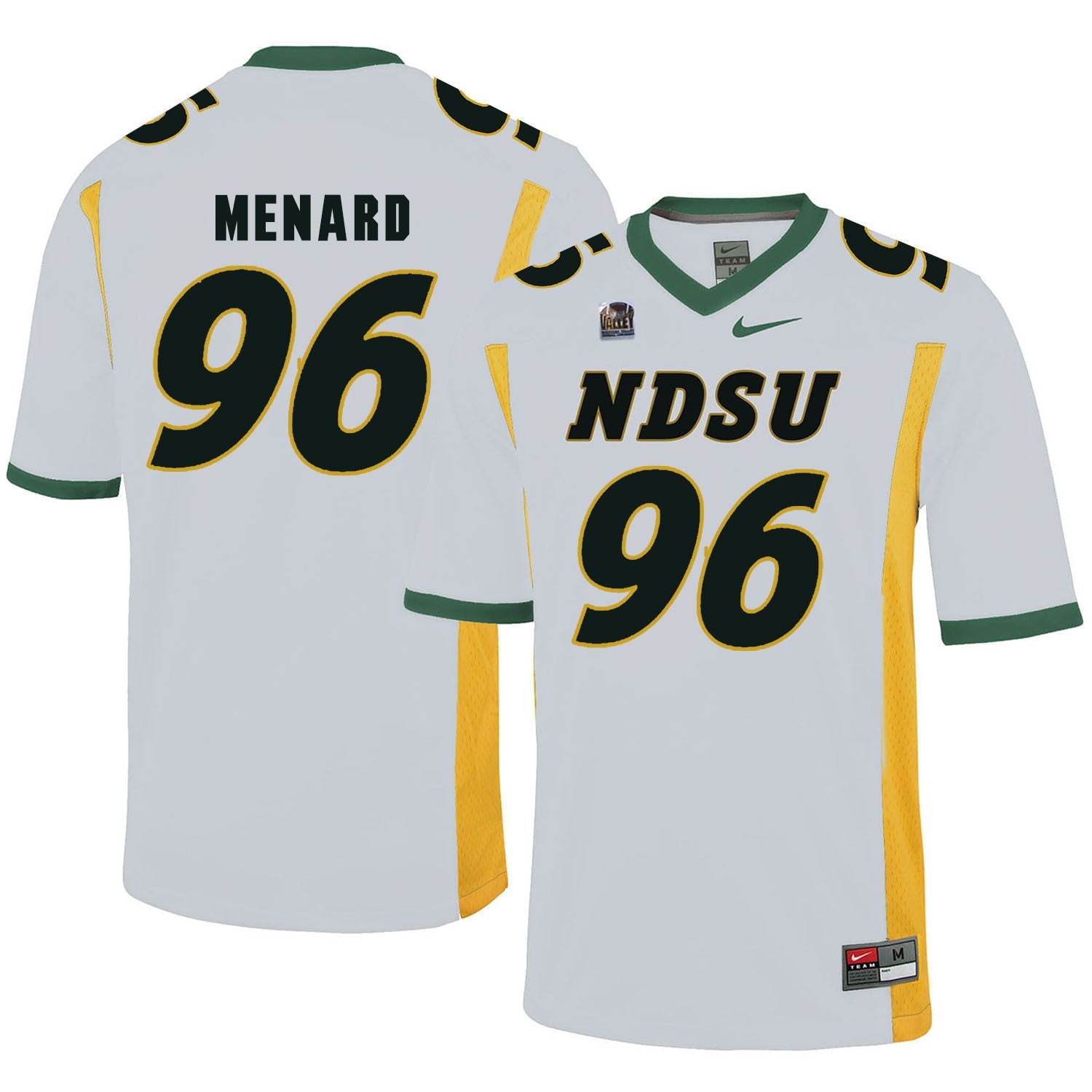 NDSU Menard 96 White College Football Jersey football jersey product view 1