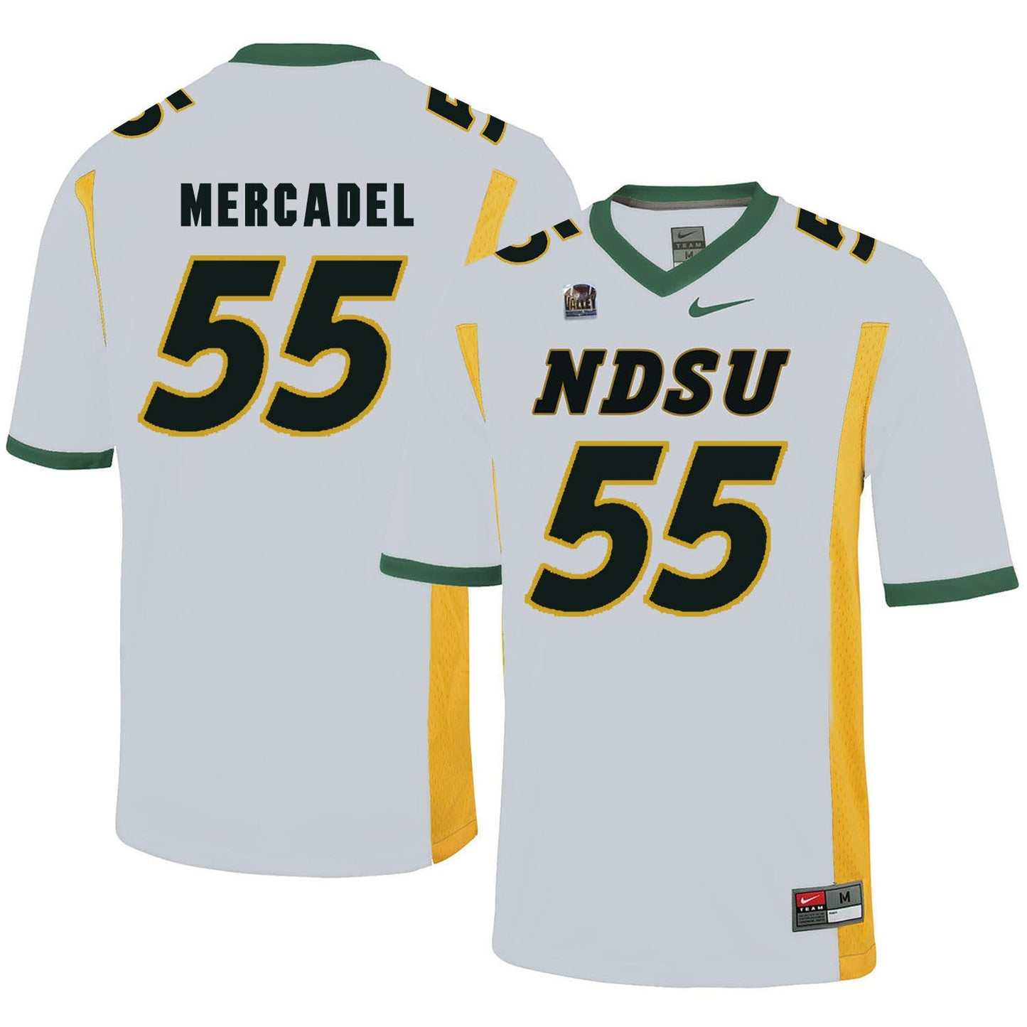 NDSU Mercadel 55 White College Football Jersey football jersey product view 1