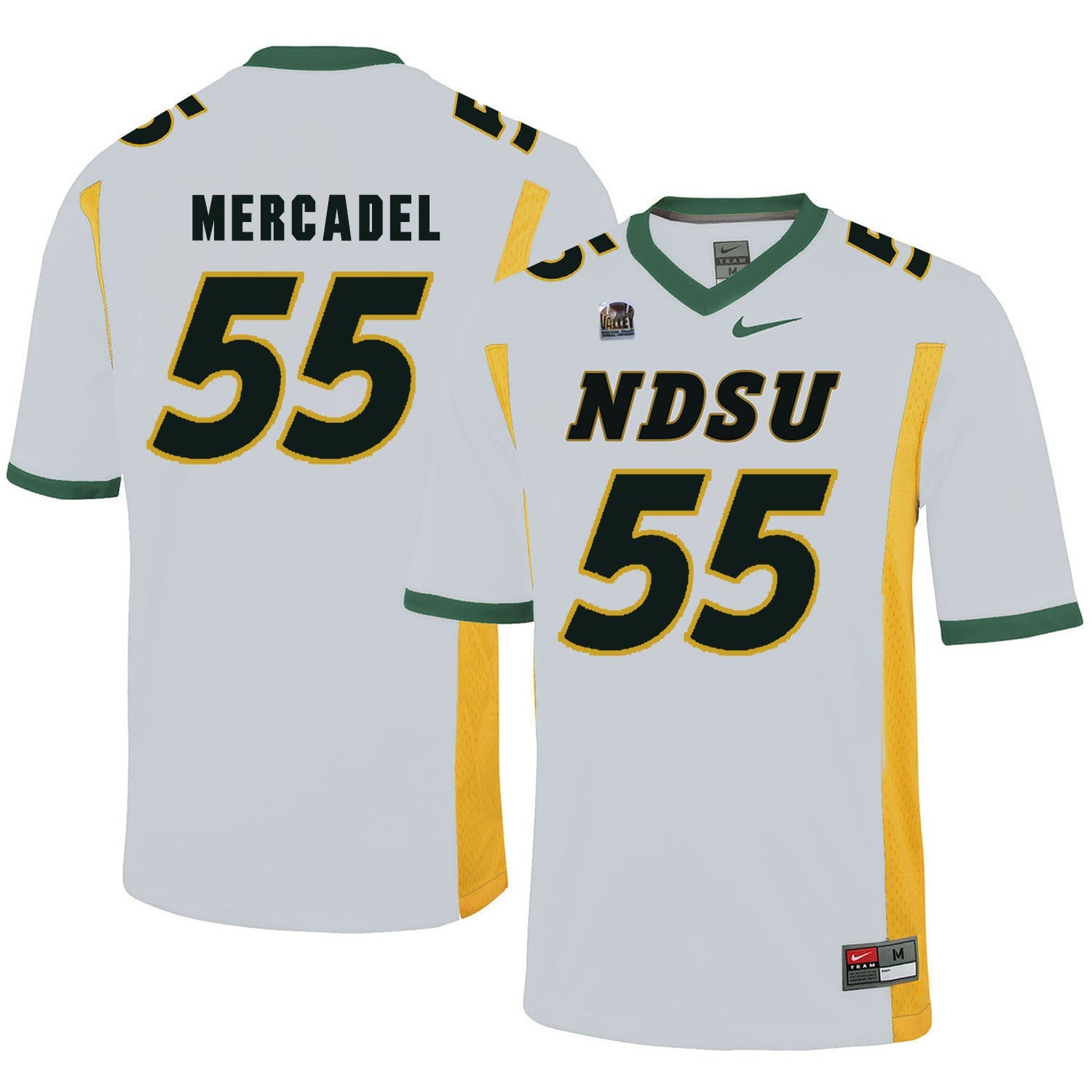 NDSU Mercadel 55 White College Football Jersey football jersey product view 1