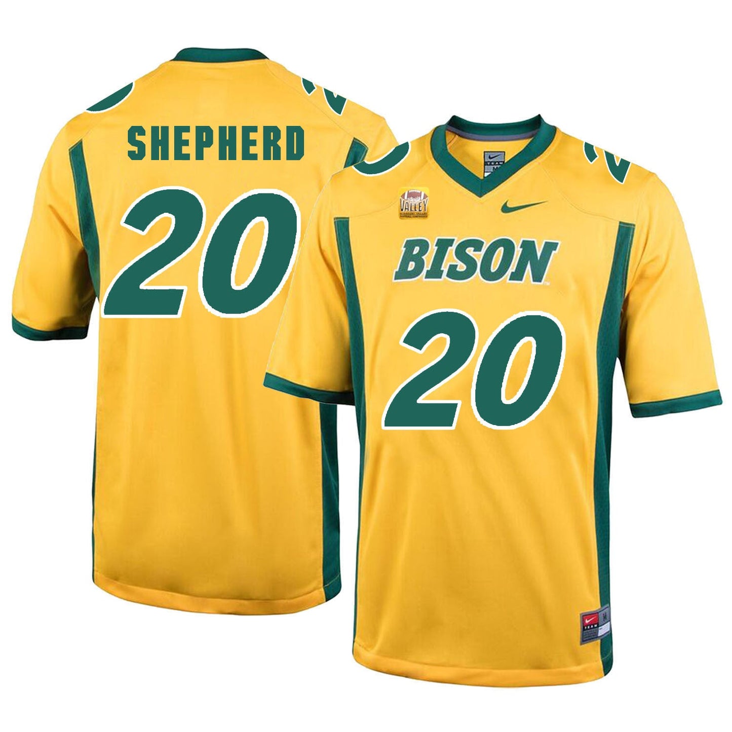NDSU Shepherd 20 Gold College Football Jersey football jersey product view 1