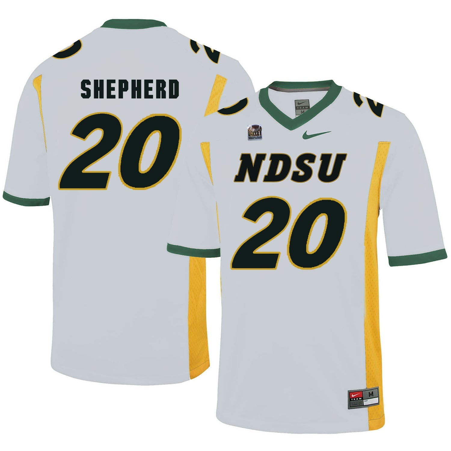 NDSU Shepherd 20 White College Football Jersey football jersey product view 1