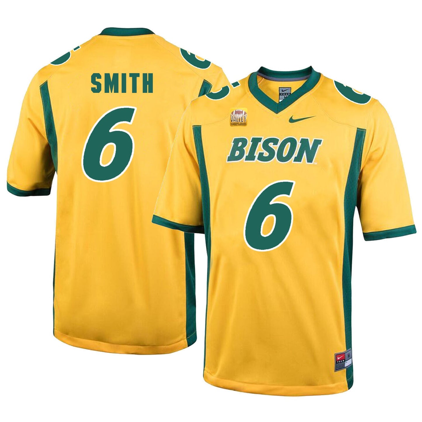 NDSU Smith 6 Gold College Football Jersey football jersey product view 1