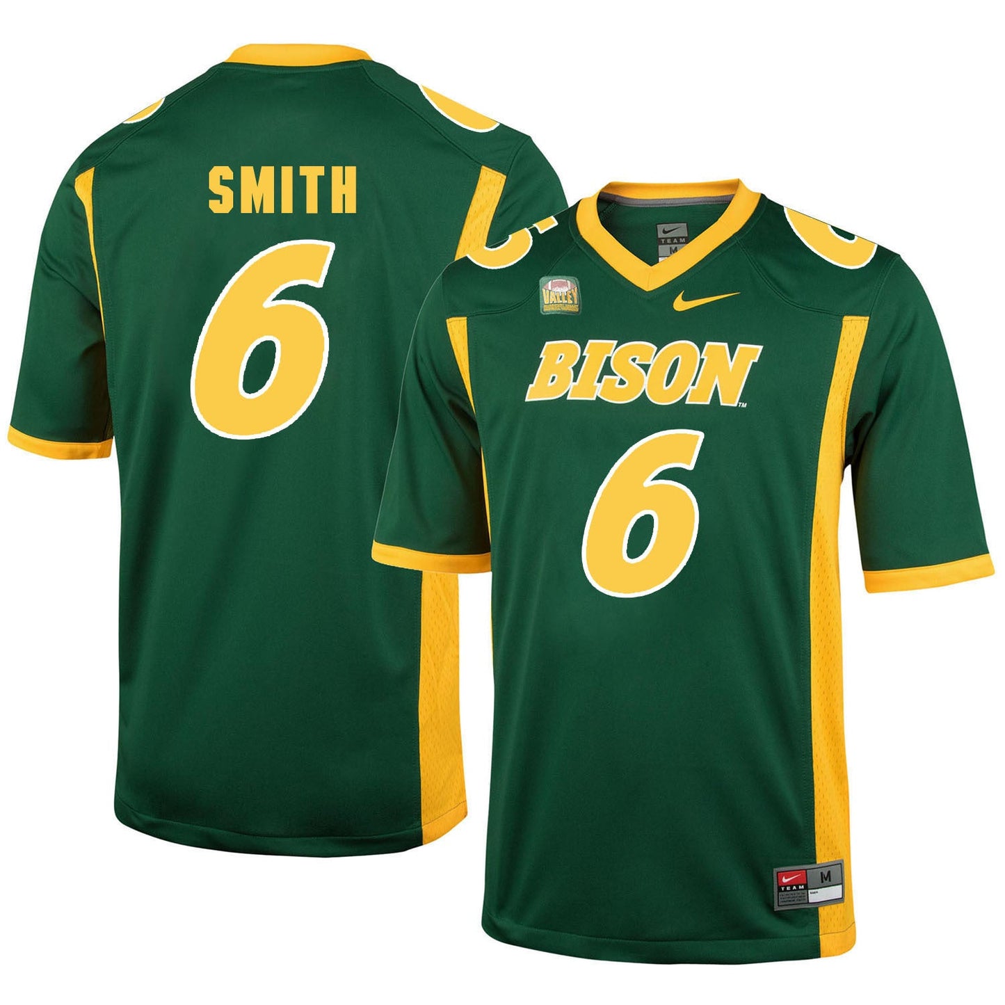NDSU Smith 6 Green College Football Jersey football jersey product view 1