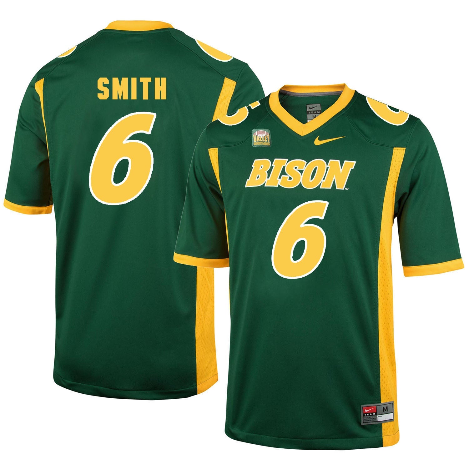 NDSU Smith 6 Green College Football Jersey football jersey product view 1