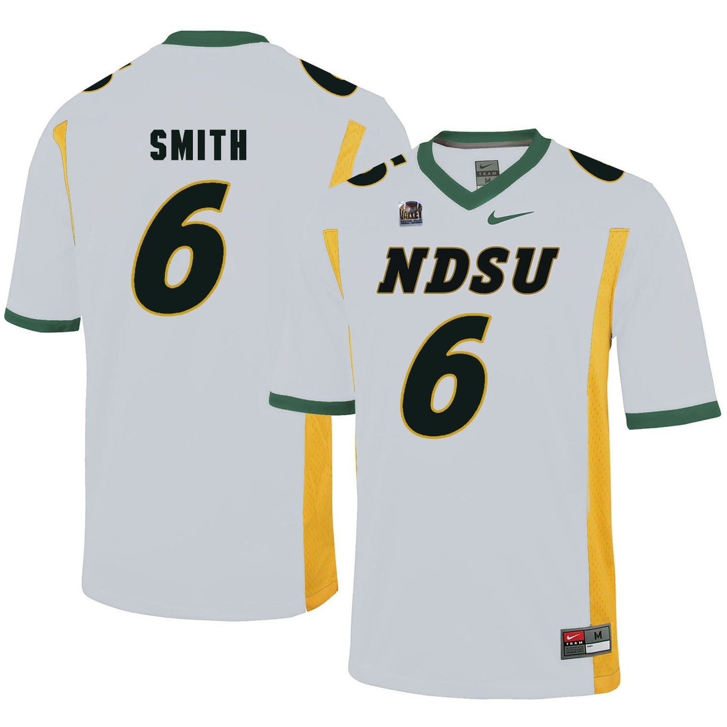 NDSU Smith 6 White College Football Jersey football jersey product view 1