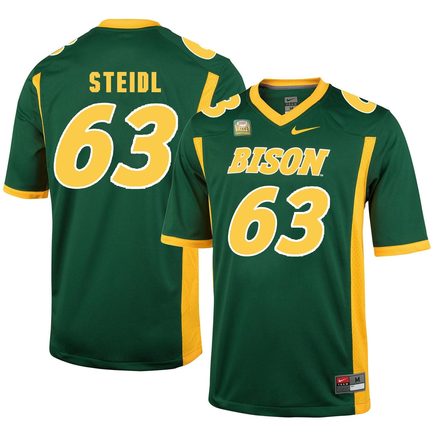 NDSU Steidl 63 Green College Football Jersey football jersey product view 1