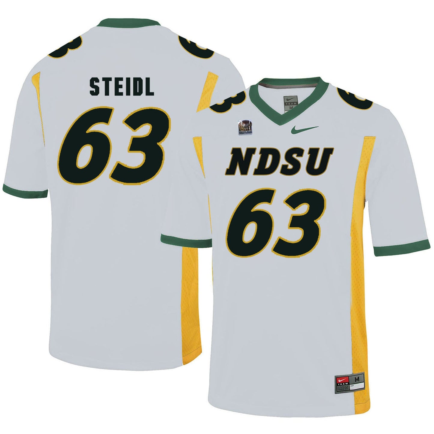 NDSU Steidl 63 White College Football Jersey football jersey product view 1
