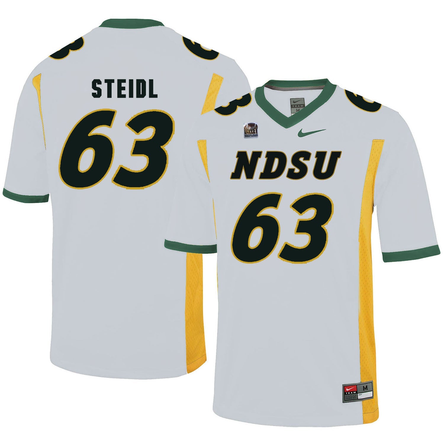 NDSU Steidl 63 White College Football Jersey football jersey product view 1