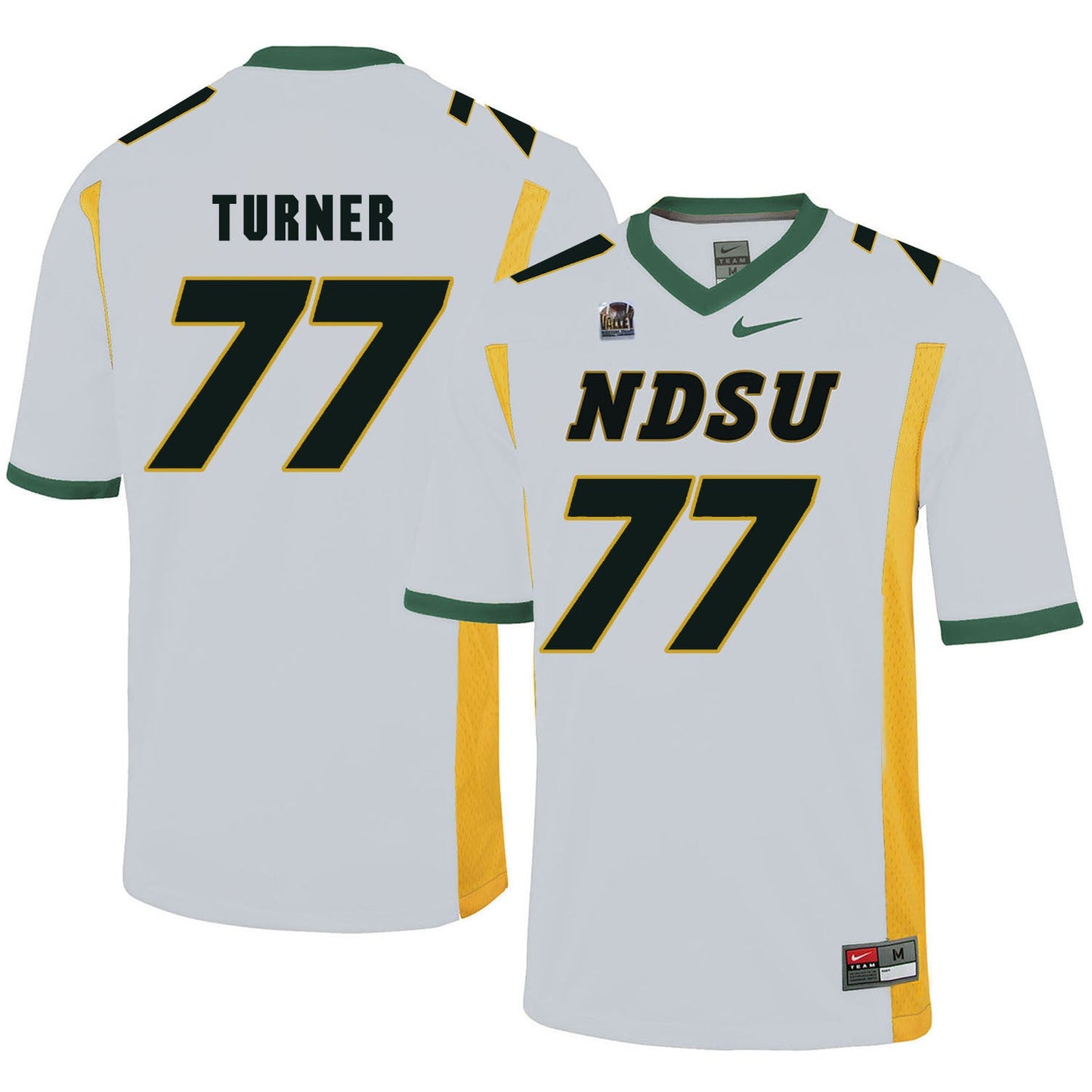 NDSU Turner 77 White College Football Jersey football jersey product view 1
