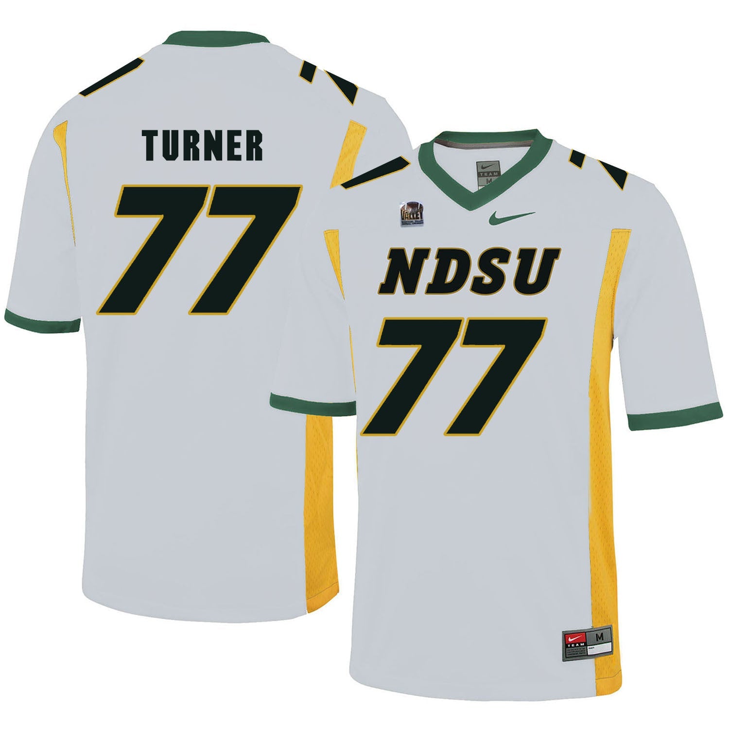 NDSU Turner 77 White College Football Jersey football jersey product view 1