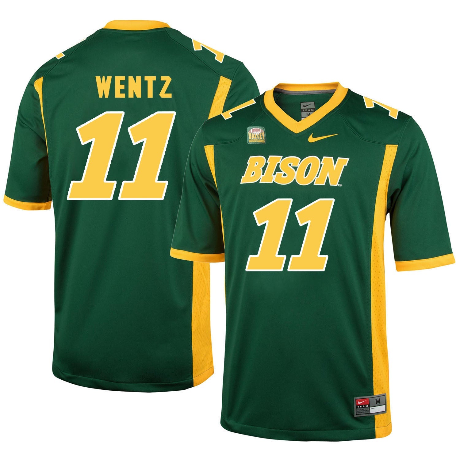 NDSU Wentz 11 Green College Football Jersey football jersey product view 1