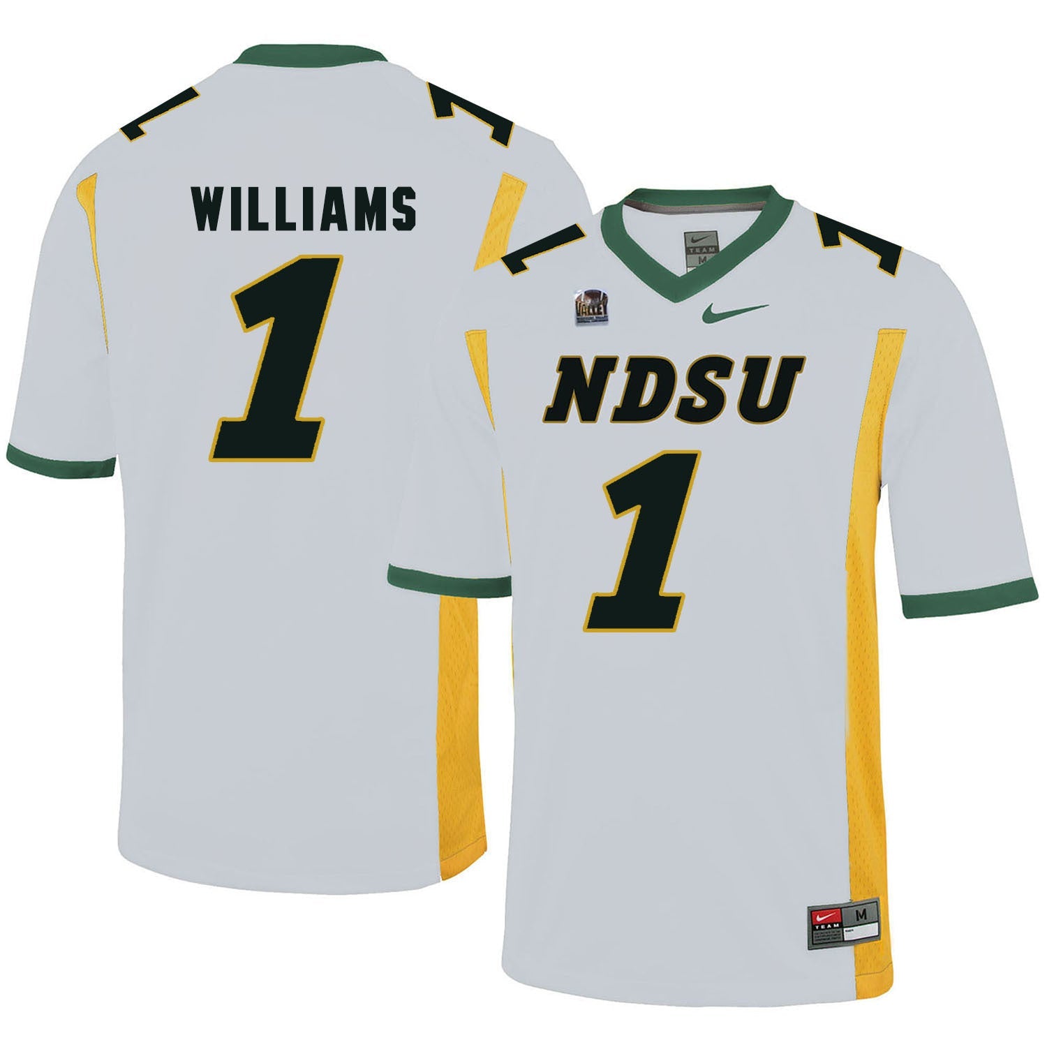 NDSU Williams 1 White College Football Jersey football jersey product view 1